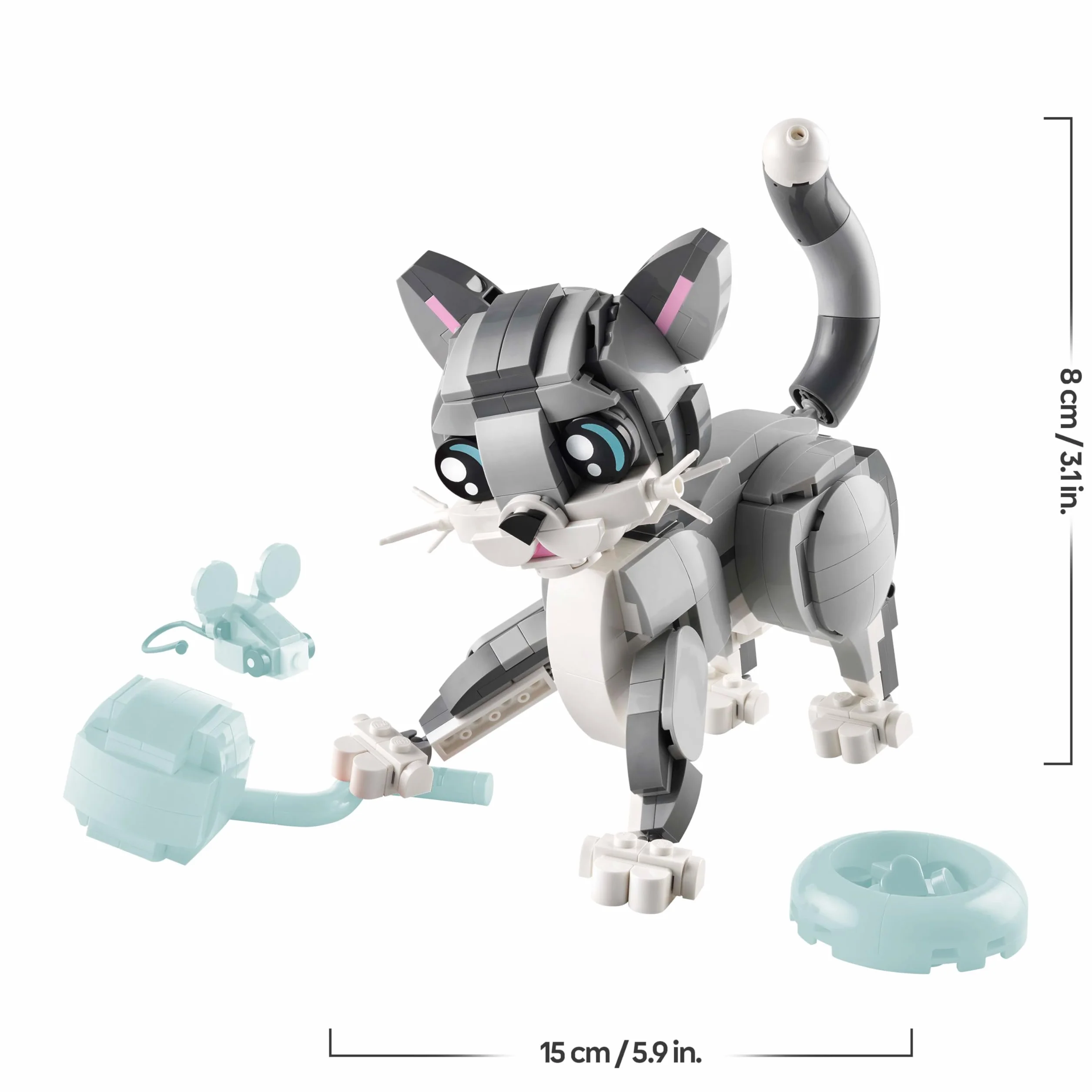 LEGO Creator 3-en-1 Le Chat Joueur 31163 Figurine Animal Transformable Chien Pigeon Cadeau Enfant 8 Ans