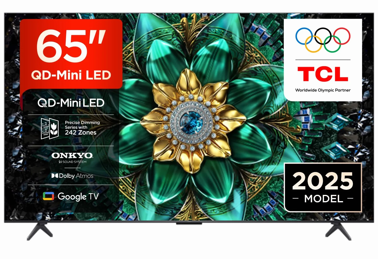 TCL 65Q6C QD-Mini LED TV 4K HDR Premium 1000nits Smart TV Google Dolby Vision IQ Atmos Onkyo 2.1 Motion Clarity Pro 144Hz Game Master