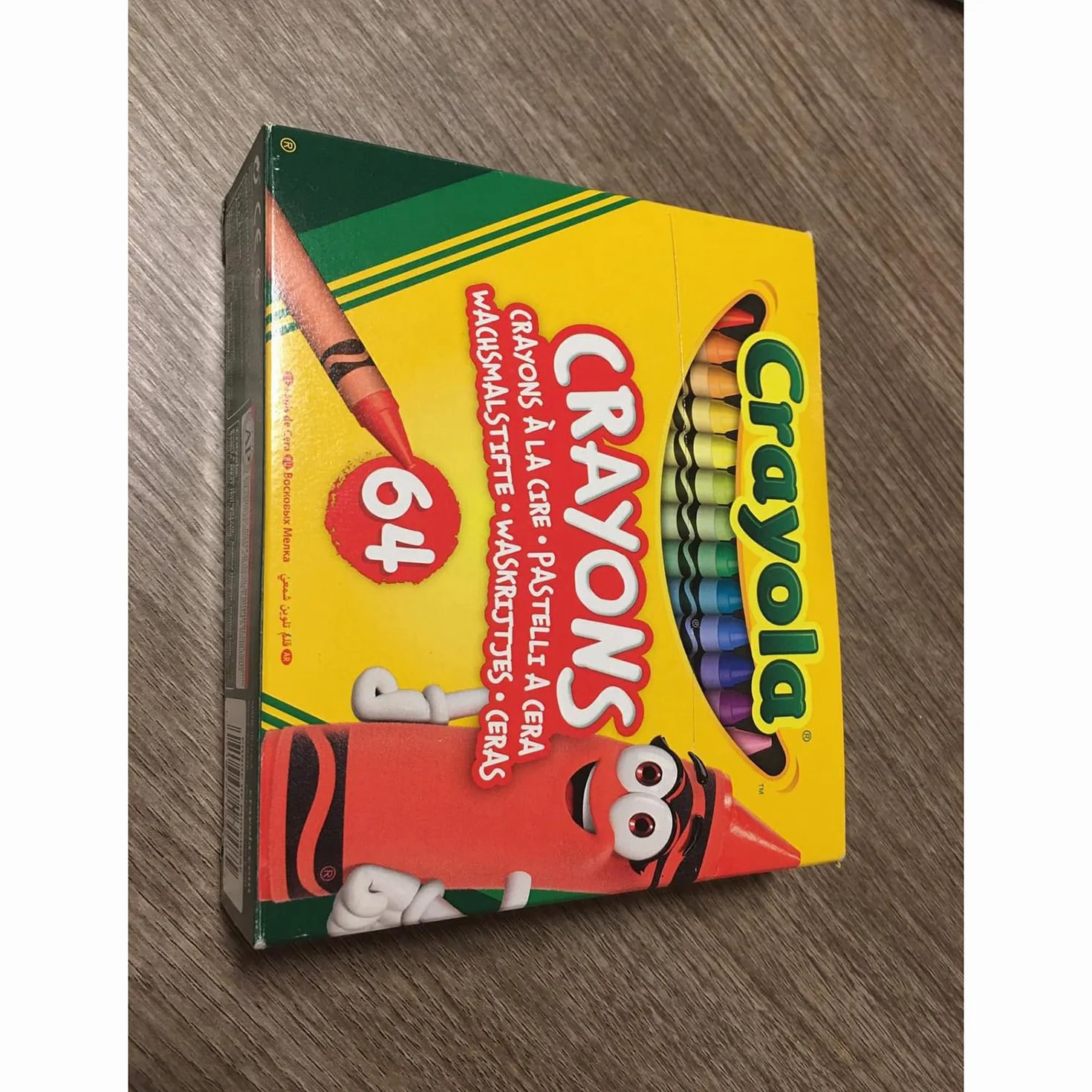 CRAYOLA Boîte de 64 Crayons de Cire Assortiment de Couleurs