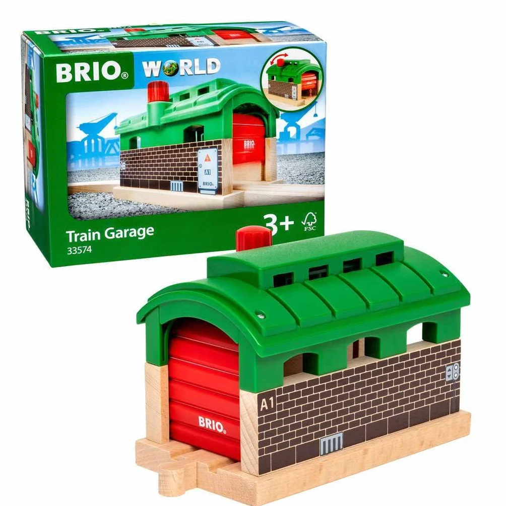 Brio World Tunnel Garage - Accessoire circuit de train en bois - Jouet sans pile dès 3 ans