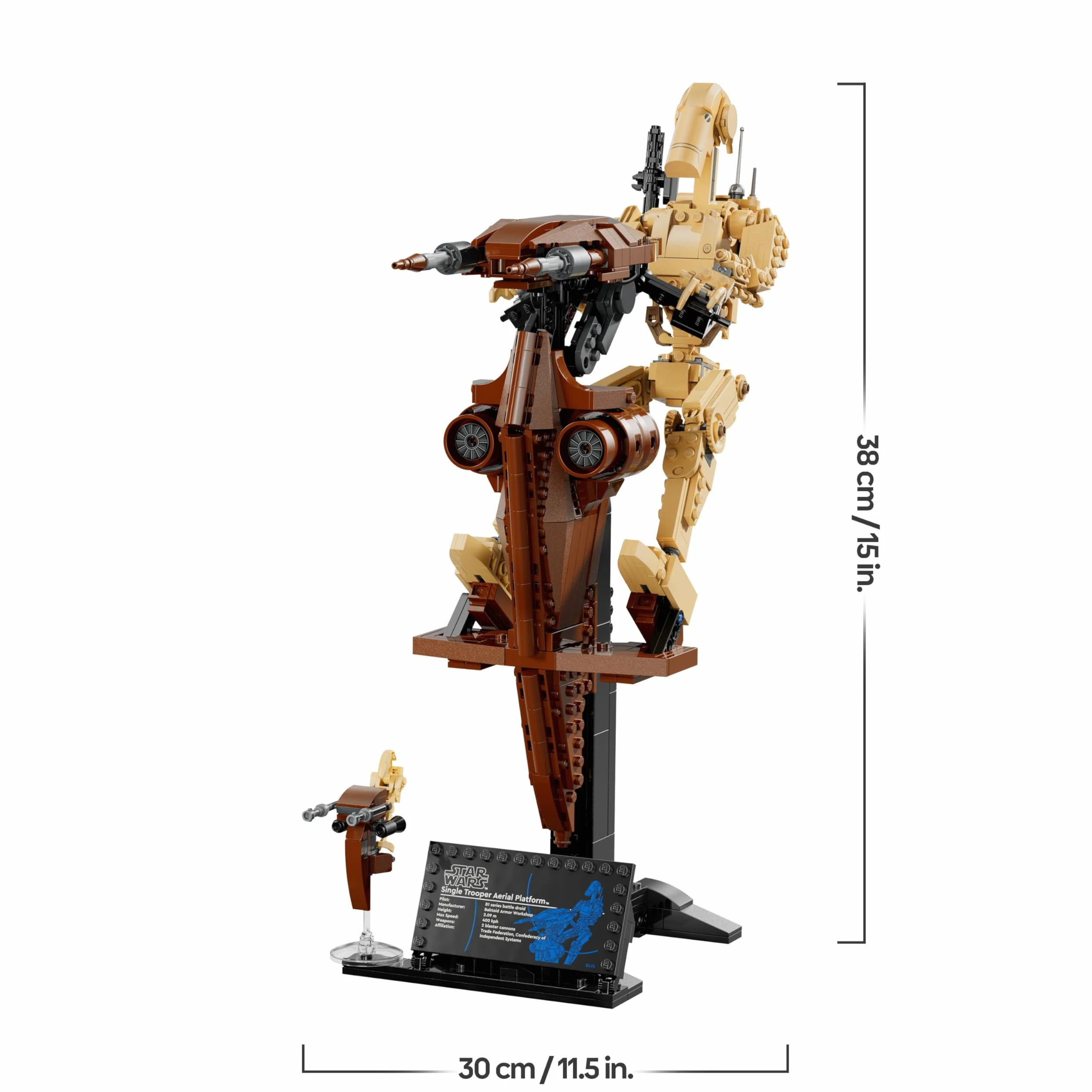 LEGO Star Wars 75428 La Menace Fantôme Droïde de Combat sur Son STAP Jeu de Construction Figurine Droïde Speeder Cadeau Collector 12 Ans