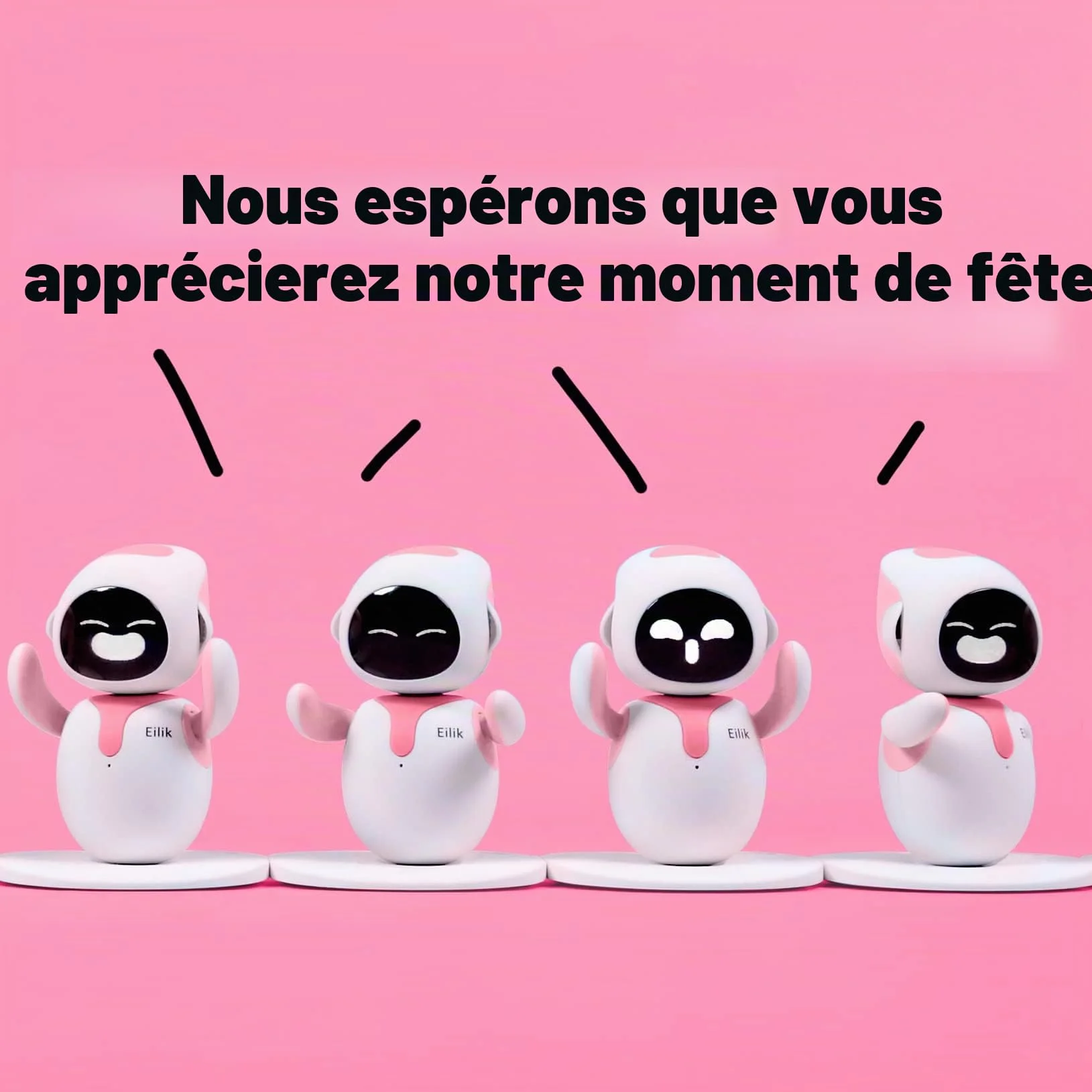 ENERGIZE LAB Eilik Rose Robot de Compagnie Interactif pour Enfants et Adultes