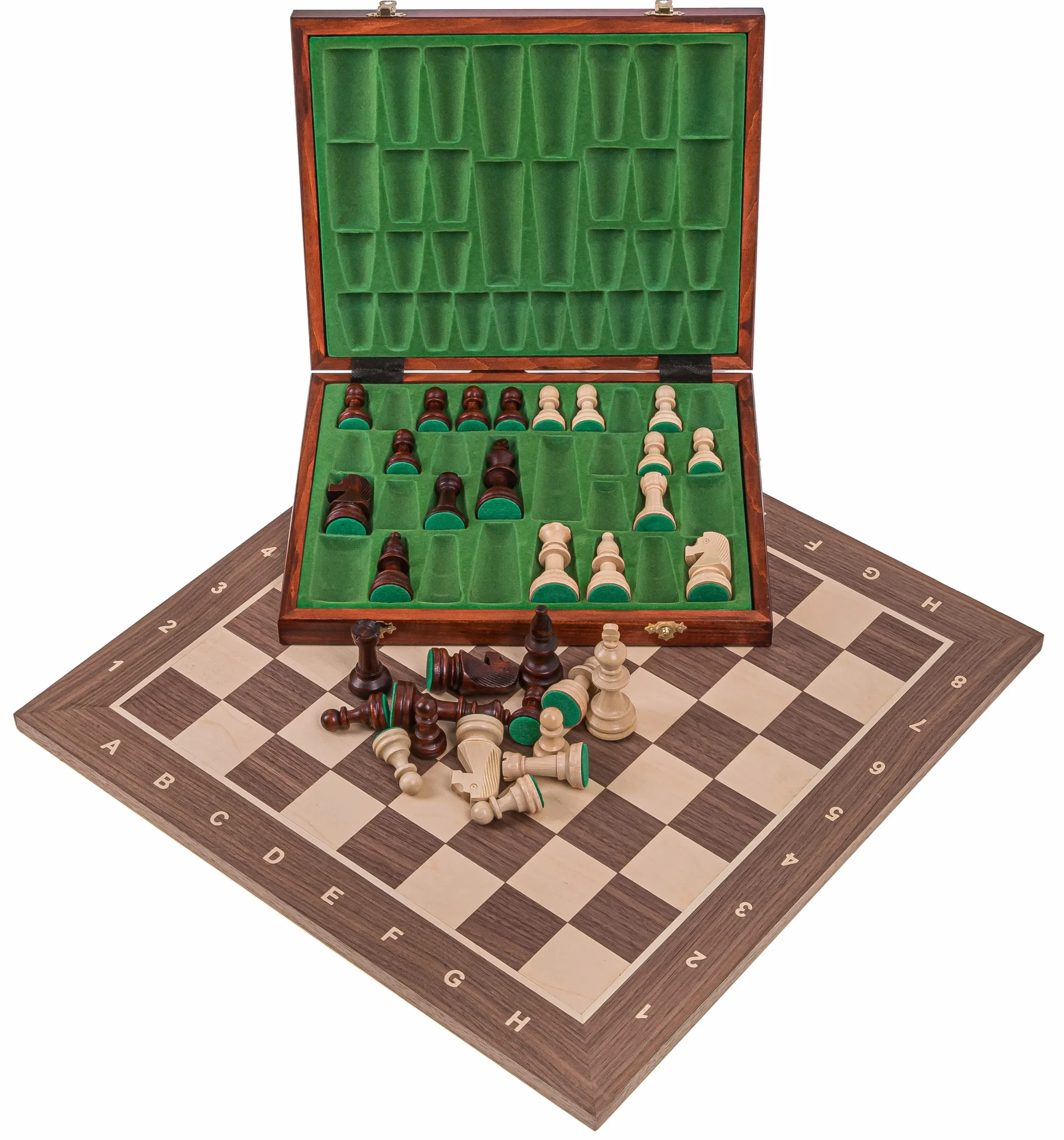 Square - Pro Set de Jeu d'échecs no 5 - Noyer LUX - Échiquier + Pièces d'échecs - Staunton 5