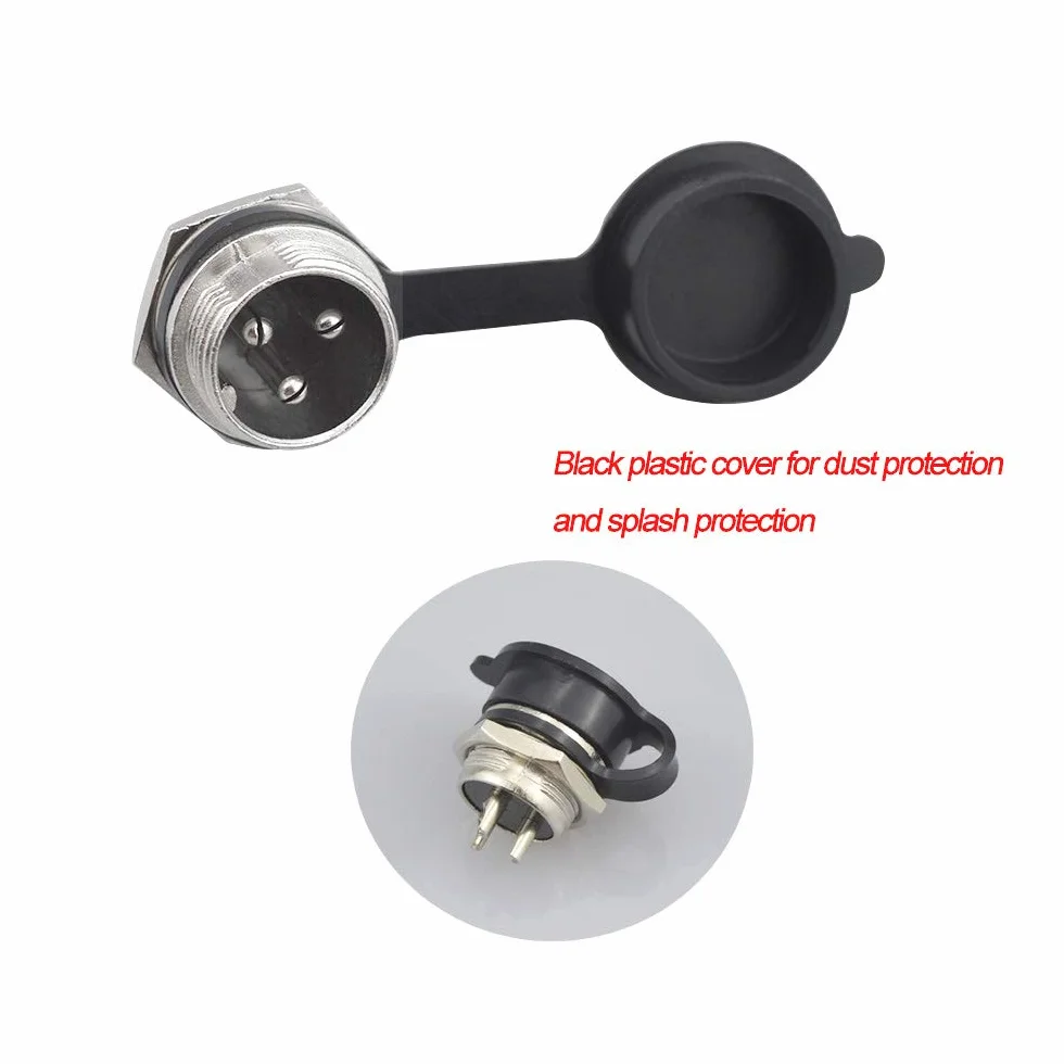 Connecteur Aviation GX12 3 Broches 5A 12mm Mâle Femelle Métal Panneau