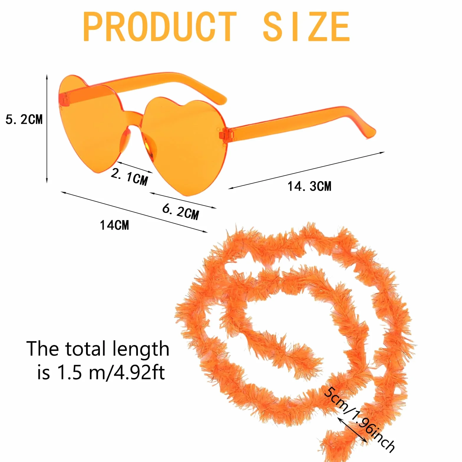 Lot de 12 Boas en Plumes Colorées 6.6ft avec Lunettes de Soleil Sans Cadre pour Femme Cosplay Halloween