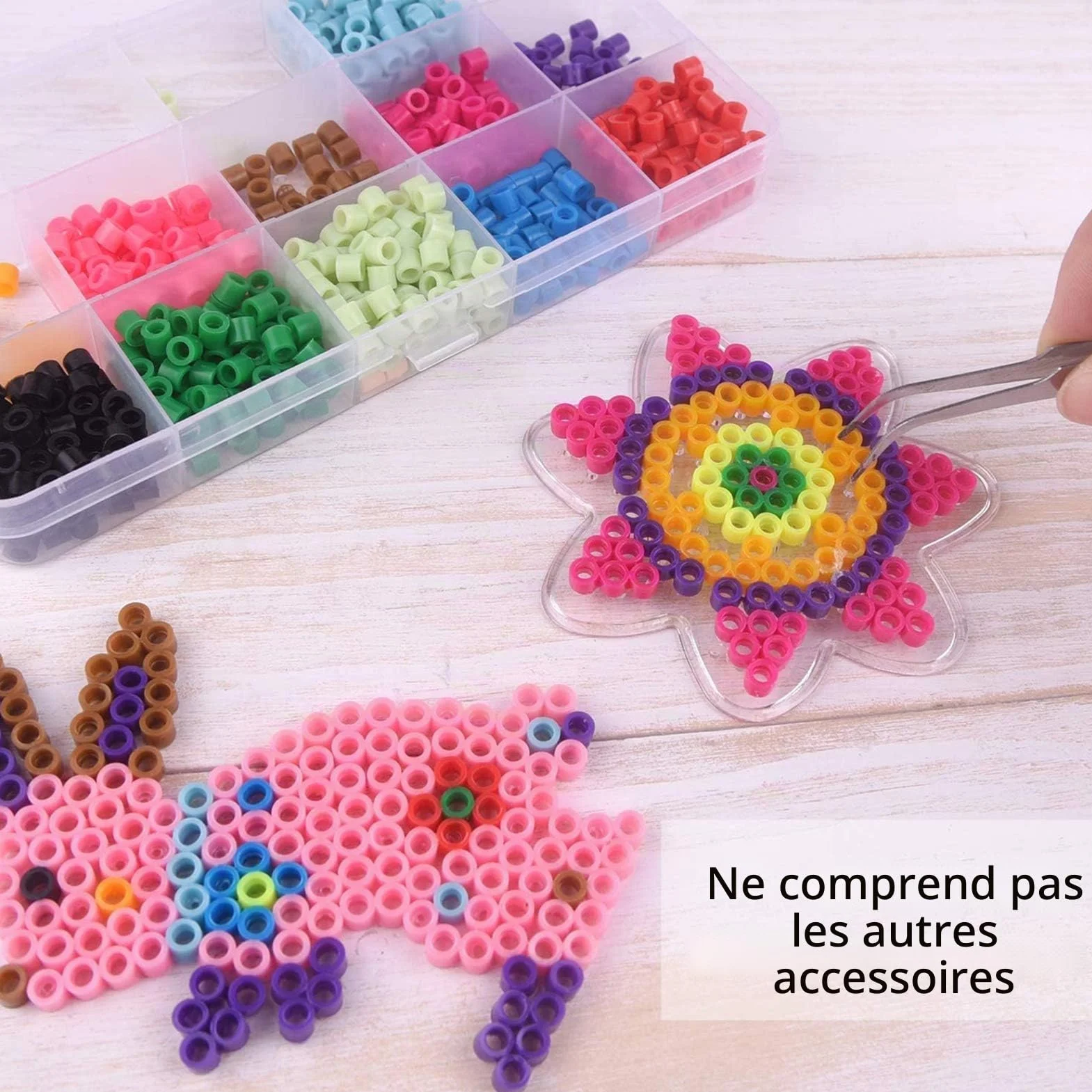 Plaques de Perles à Repasser Plastique Transparente pour DIY Loisirs Créatifs (8 pièces)