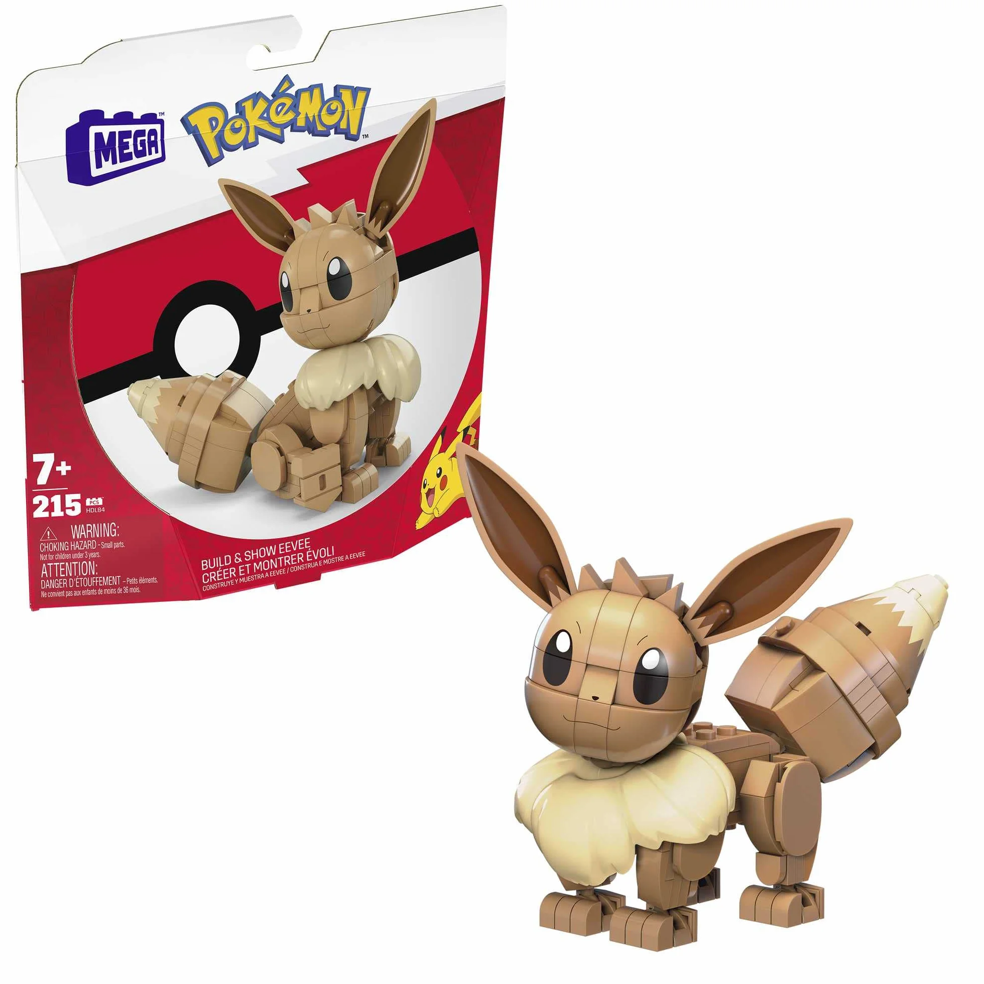 MEGA Pokémon Figurine Action Évoli Articulée 6 cm 215 Pièces Jeu De Construction Modèle À Collectionner HDL84