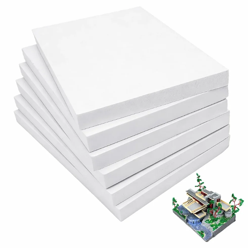 Lot De 6 Plaques De Mousse En Mousse Dure Haute Densité Pour Bricolage, Modèle, Diorama
