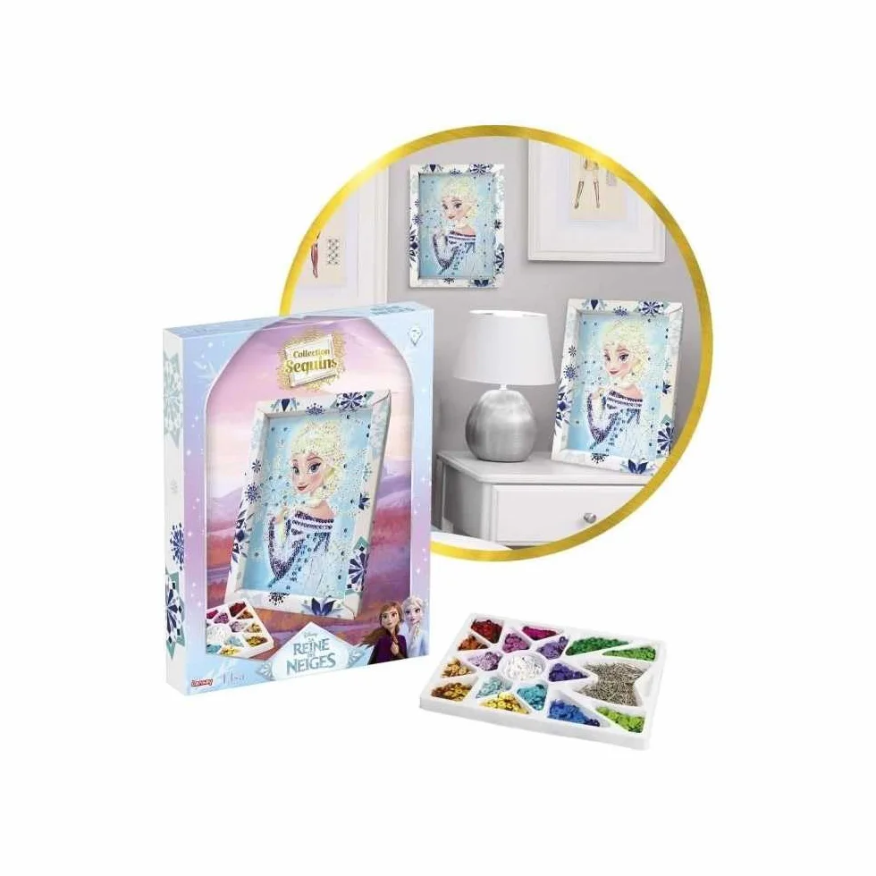Lansay Collection Sequins Elsa Reine des Neiges Kit Création Tableau Frozen Activités Manuelles Enfants 7 Ans