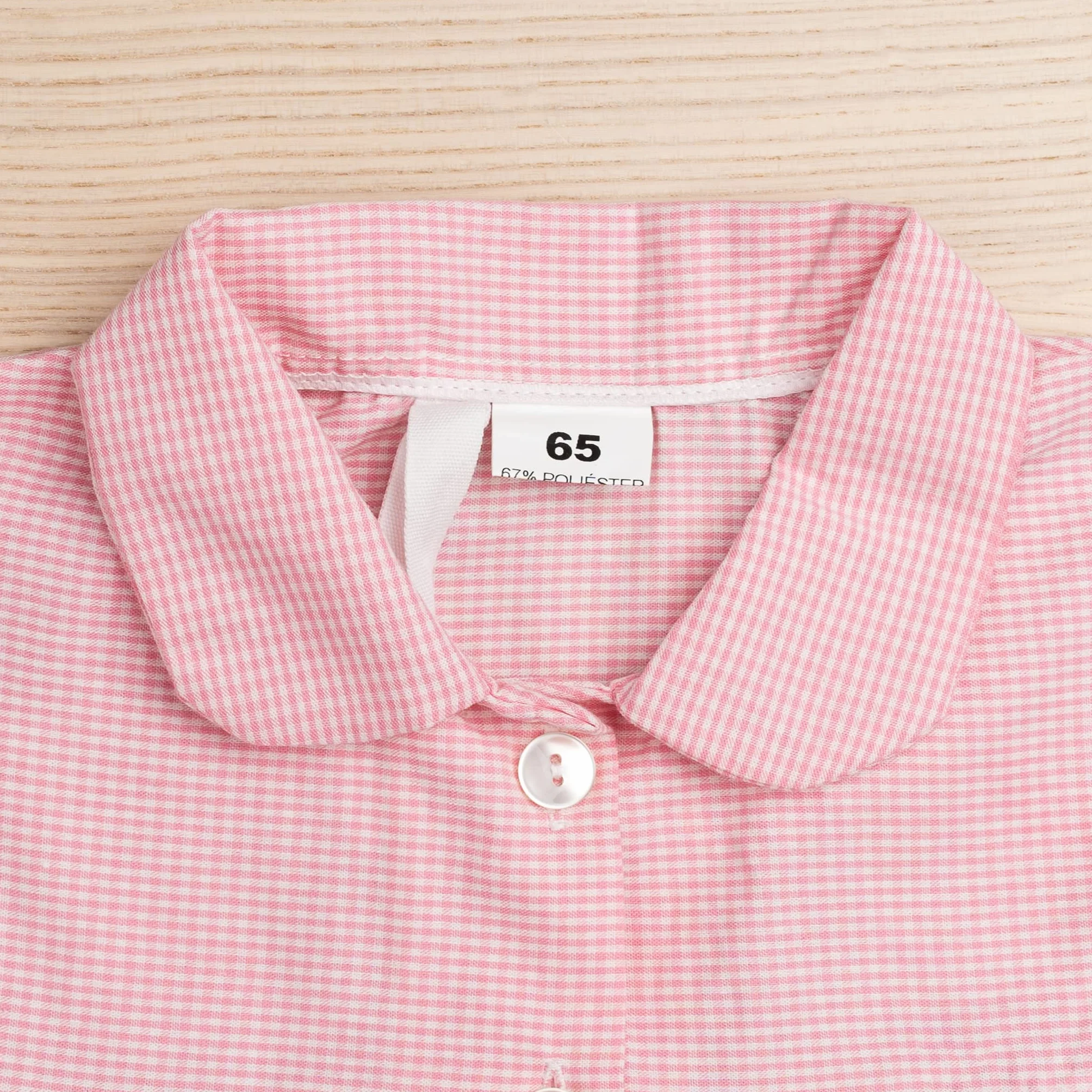 Blouse Écolier Personnalisée avec Nom pour Enfants à Carreaux 3-6 Ans
