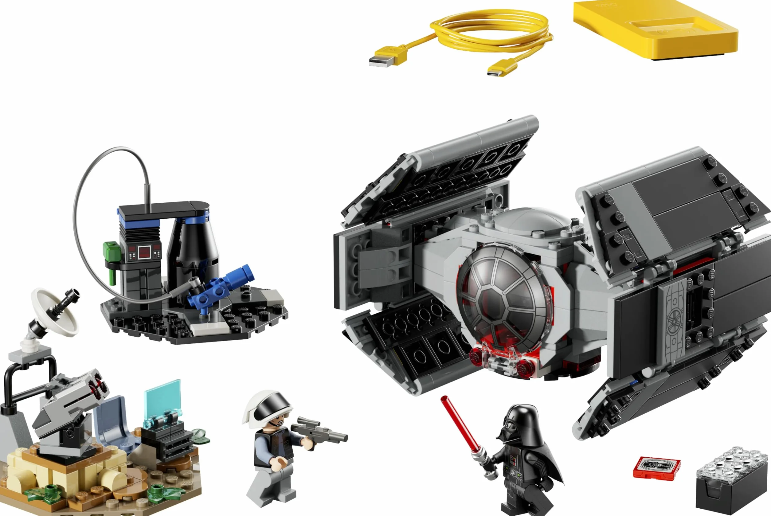 LEGO Star Wars 75421 Smart Play TIE Fighter de Dark Vador Jouet Interactif Tout-en-Un avec Smart Brique Tag Minifigurine Chargeur