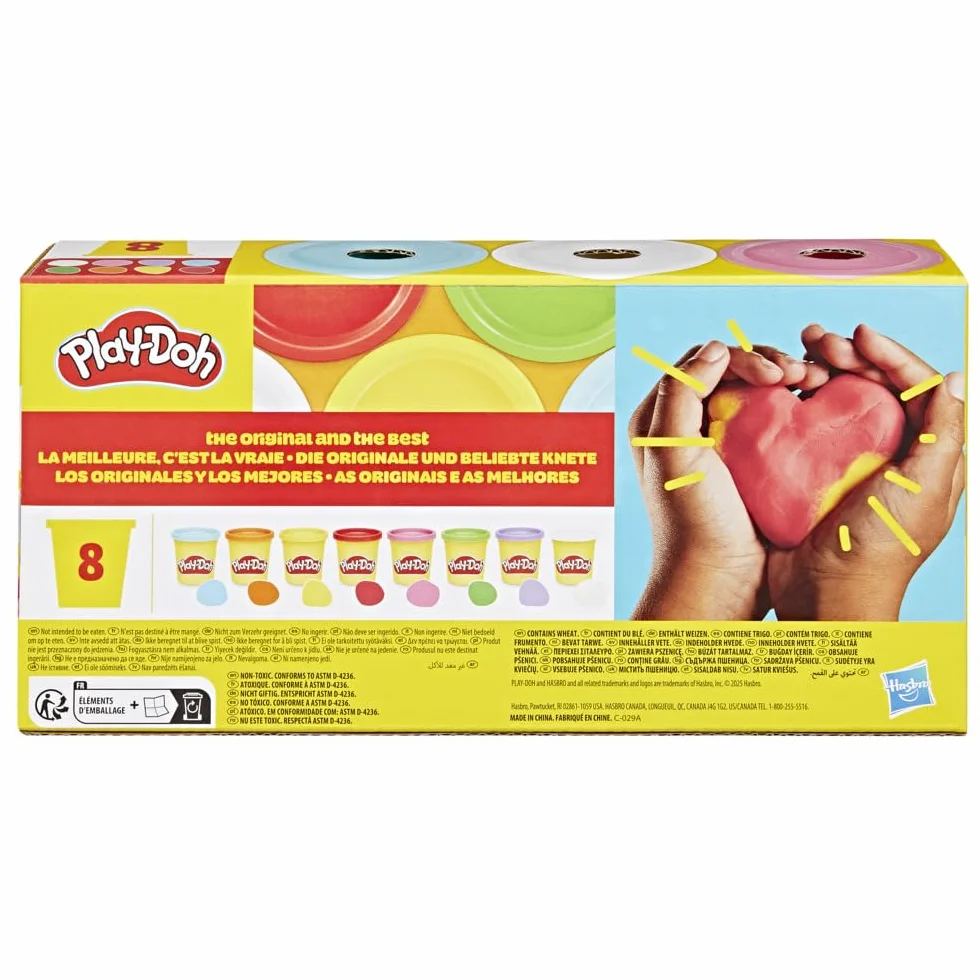 Play-Doh 8 Couleurs Arc-en-Ciel Pâte à Modeler 85 g Pots Activité Manuelle Dès 3 ans