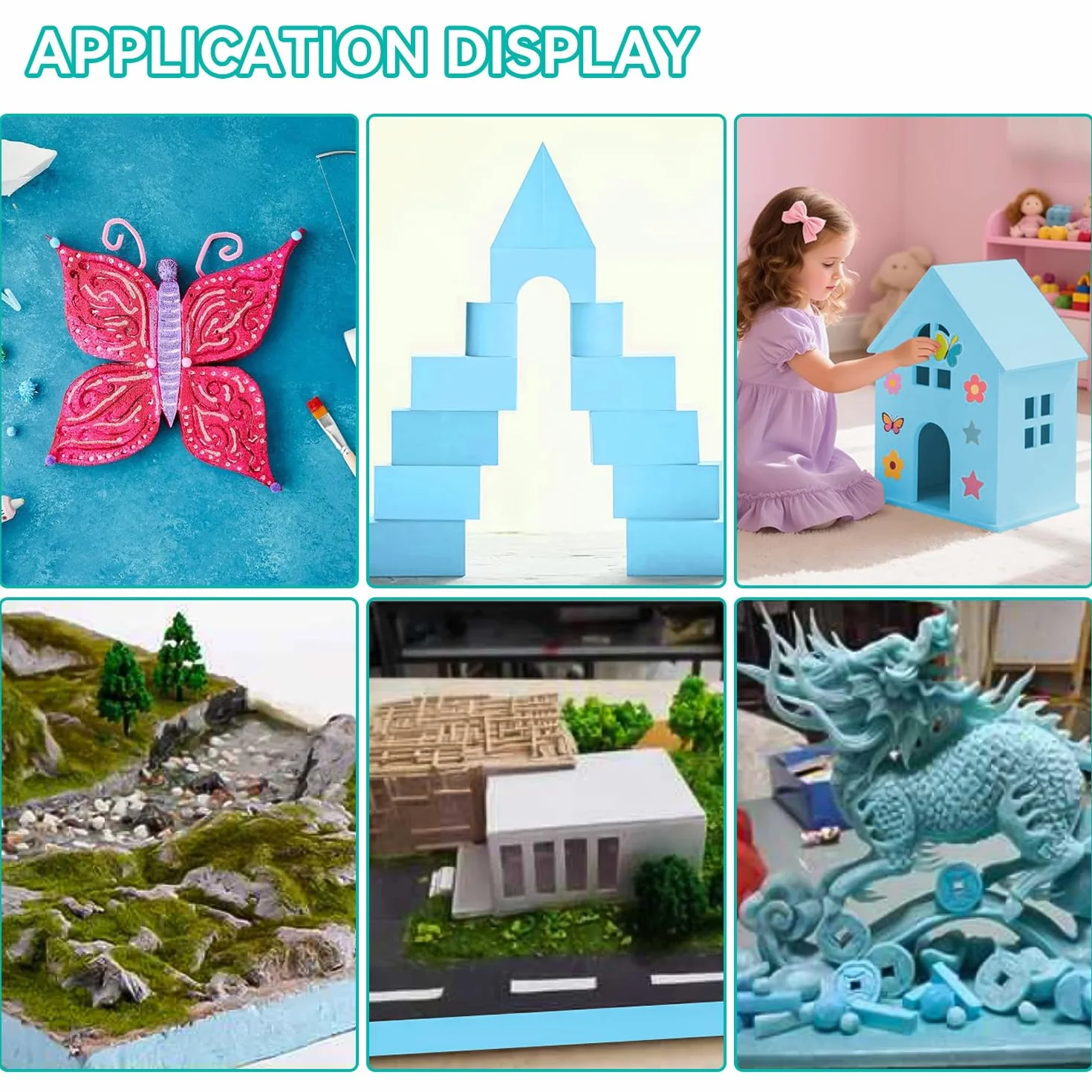 Plaque Mousse à Découper Polystyrène Extrudé 30x20x5cm 2Pcs pour Modélisme Dioramas