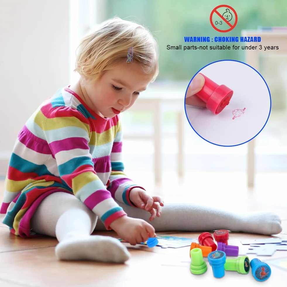 Tampons Dinosaure Animal Auto-Encreurs 10 Pièces pour Fêtes Scolaires