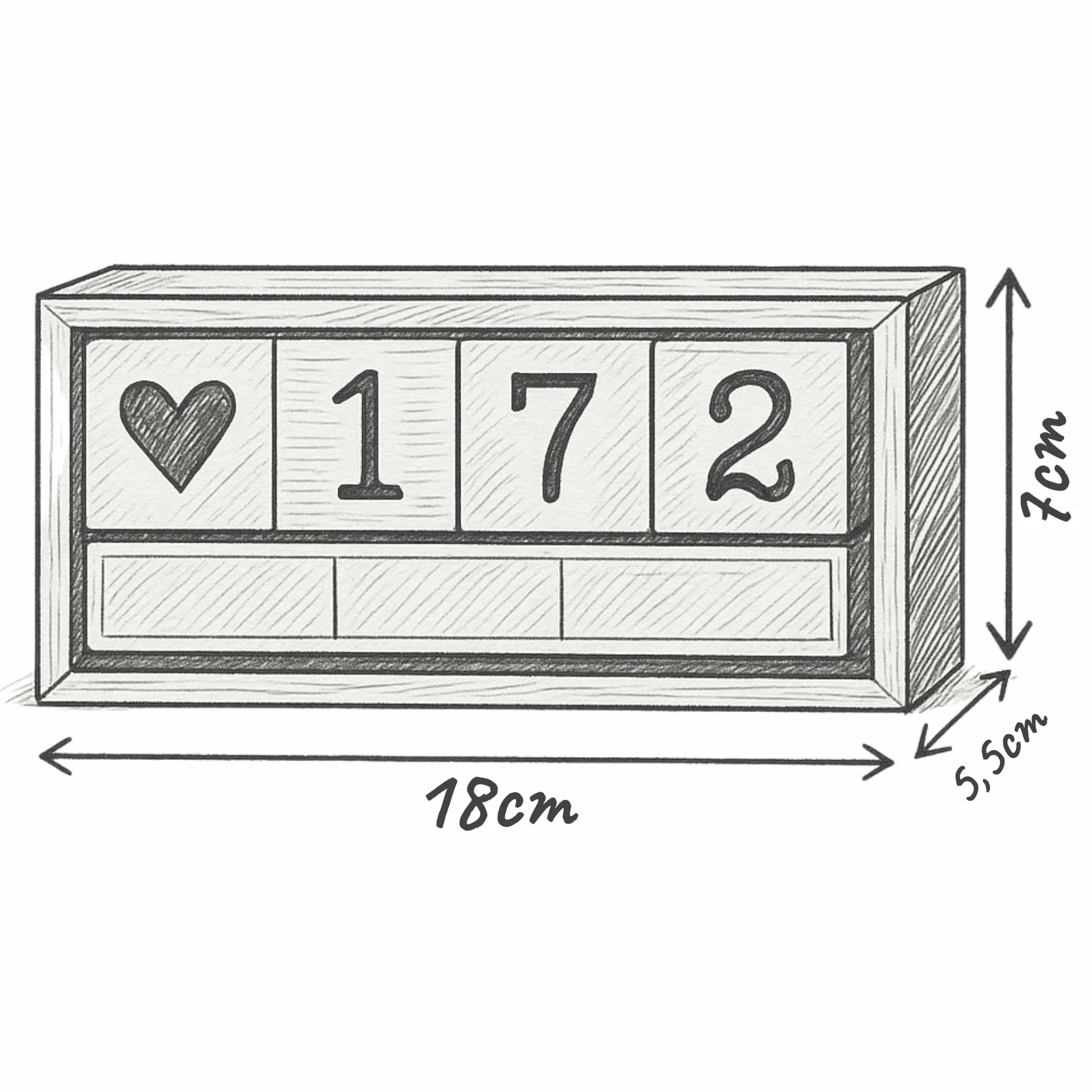 Calendrier de compte à rebours annuel en bois MIJOMA - Calendrier de table permanent avec cubes décoratifs - 432 jours, noir/naturel, édition française