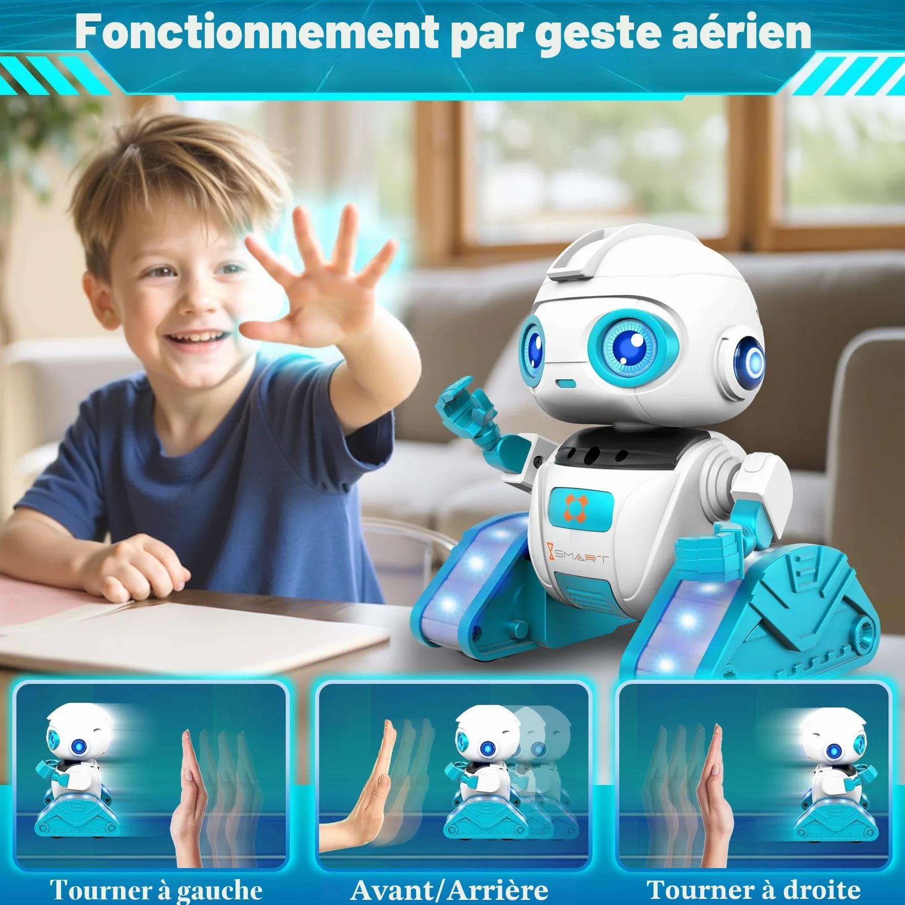 Robot Enfant Jouet Télécommandé Rechargeable avec Veilleuse Projecteur Ciel Etoile pour Garçons et Filles 3-8 Ans Cadeau d'Anniversaire