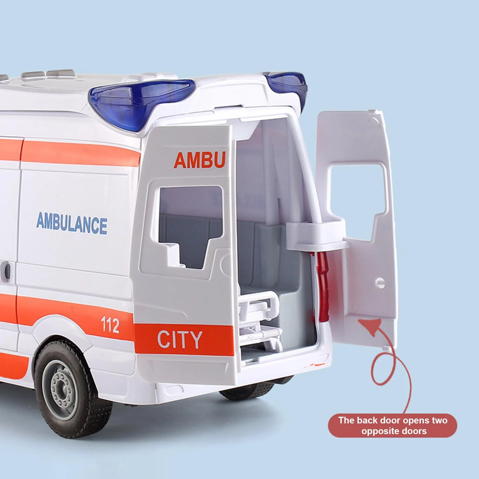 Ambulance Jouet avec Lumières et Son, Véhicule de Sauvetage Urbain