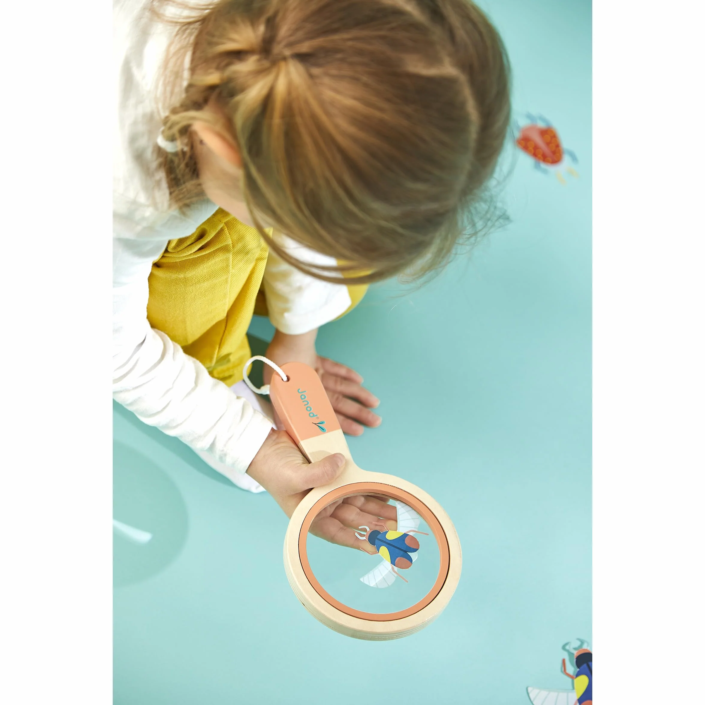 Janod Grande Loupe en Bois pour Enfants Grossissement x3,5 Jouet Jardin Dès 3 Ans