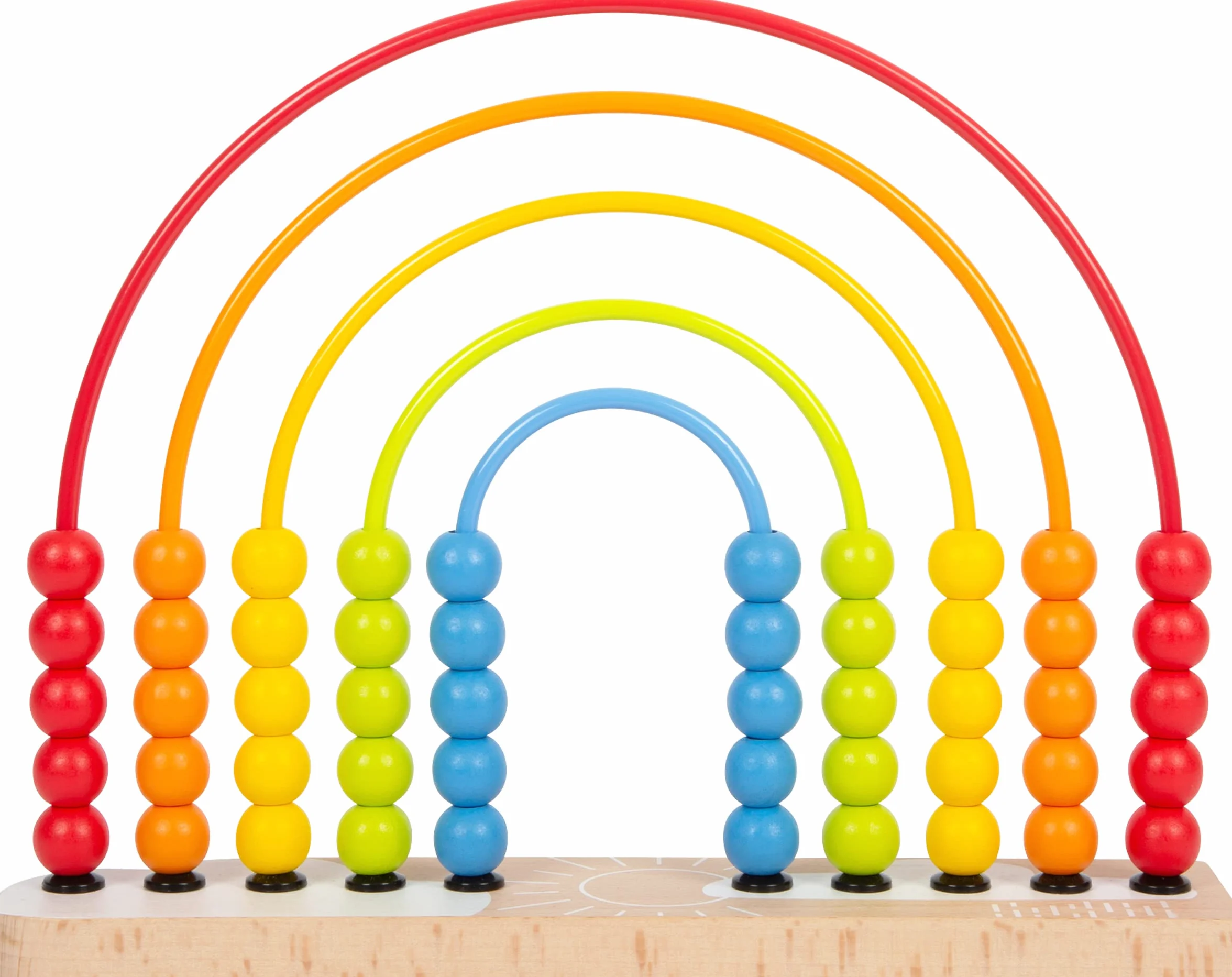 Small Foot Cercle de motricité Arc-en-Ciel 50 Perles en Bois colorées 12 Mois+