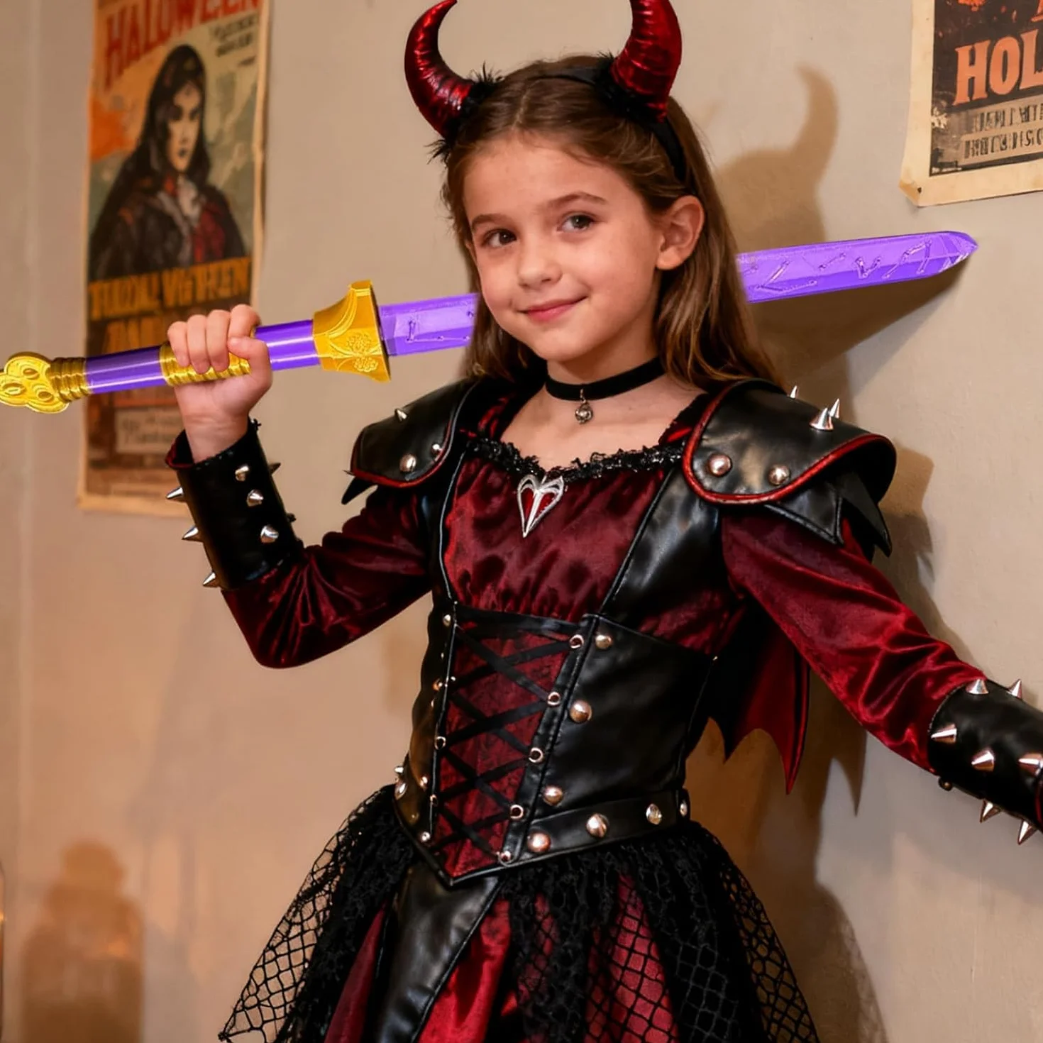 Épée R-umi KP-OP Anime Hunters, Épée Quatre Tigres Accessoire Costume Cosplay Enfants Violet