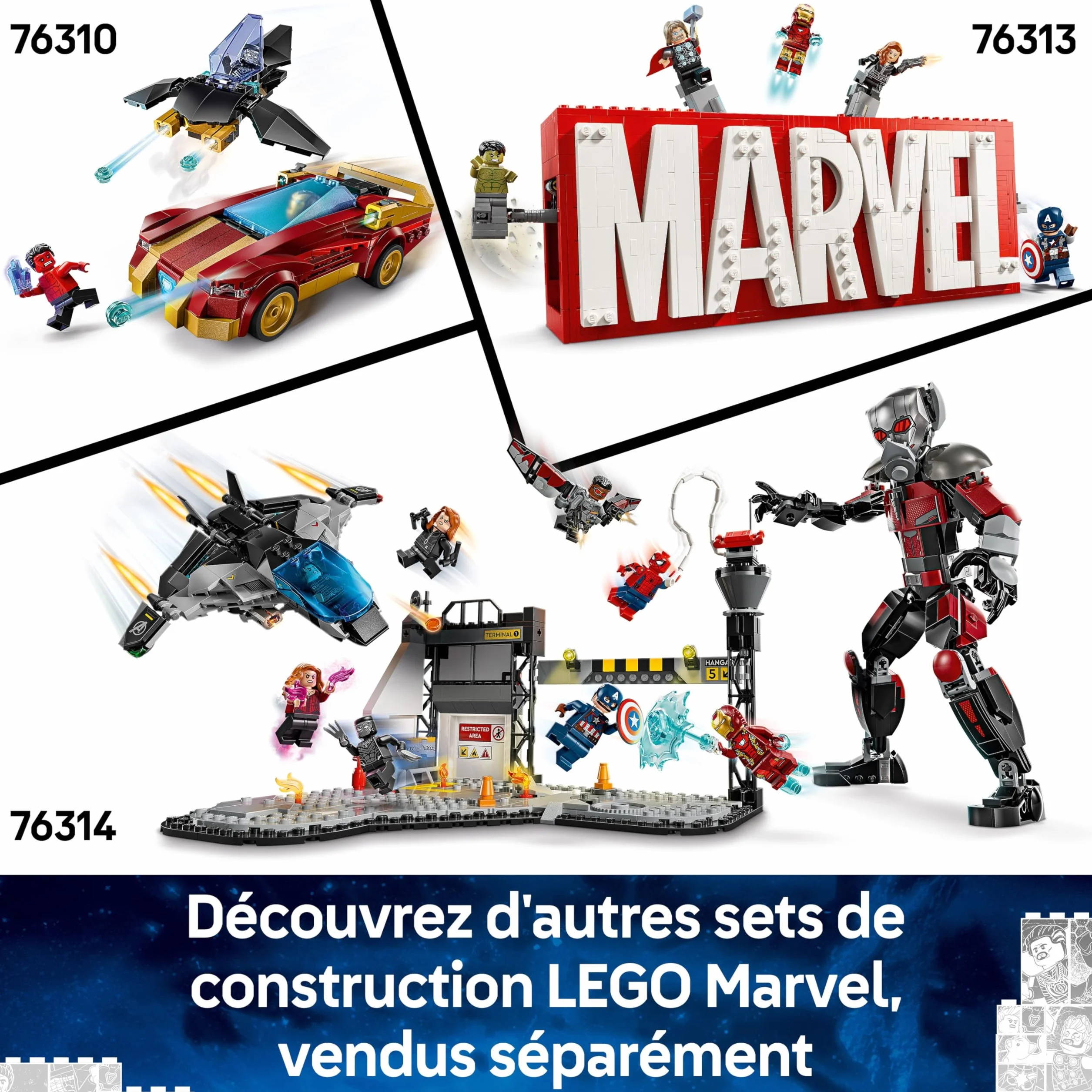 LEGO Marvel Le Robot d’Iron Man Contre Ultron Jouet de Construction 76307