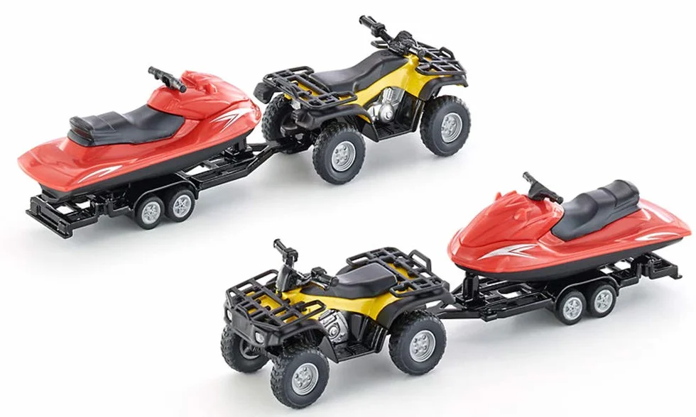 Siku 2314 Quad avec Remorque et Jet-Ski 1:50 Métal Plastique Jaune Rouge