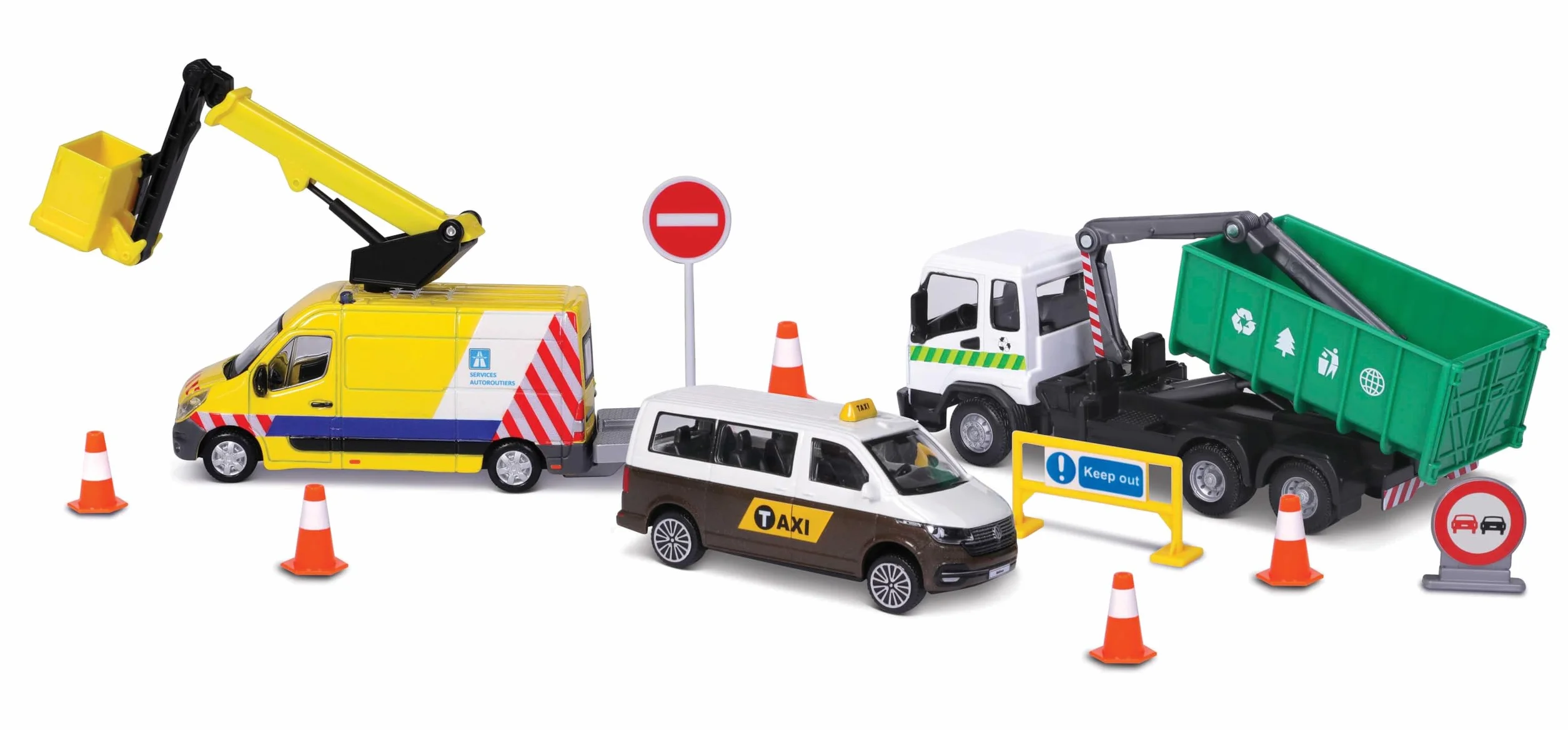Bburago 1/43 Street Fire City Services Playset 3 véhicules 8 accessoires