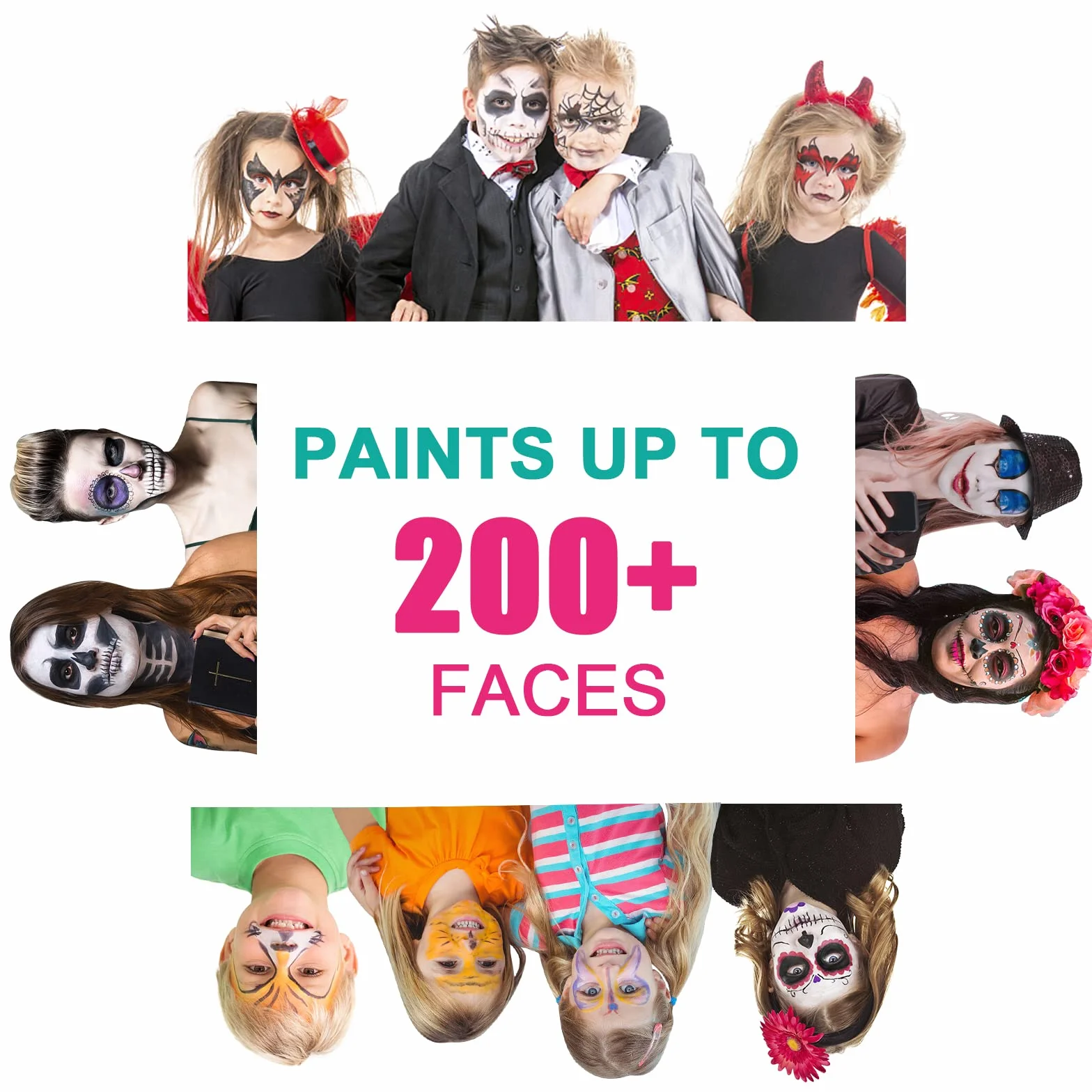 FLYISH DIRECT Maquillage Enfants Carnaval - 2 x 30g Peinture Visage Enfant - À base d'eau - Blanc+Rose
