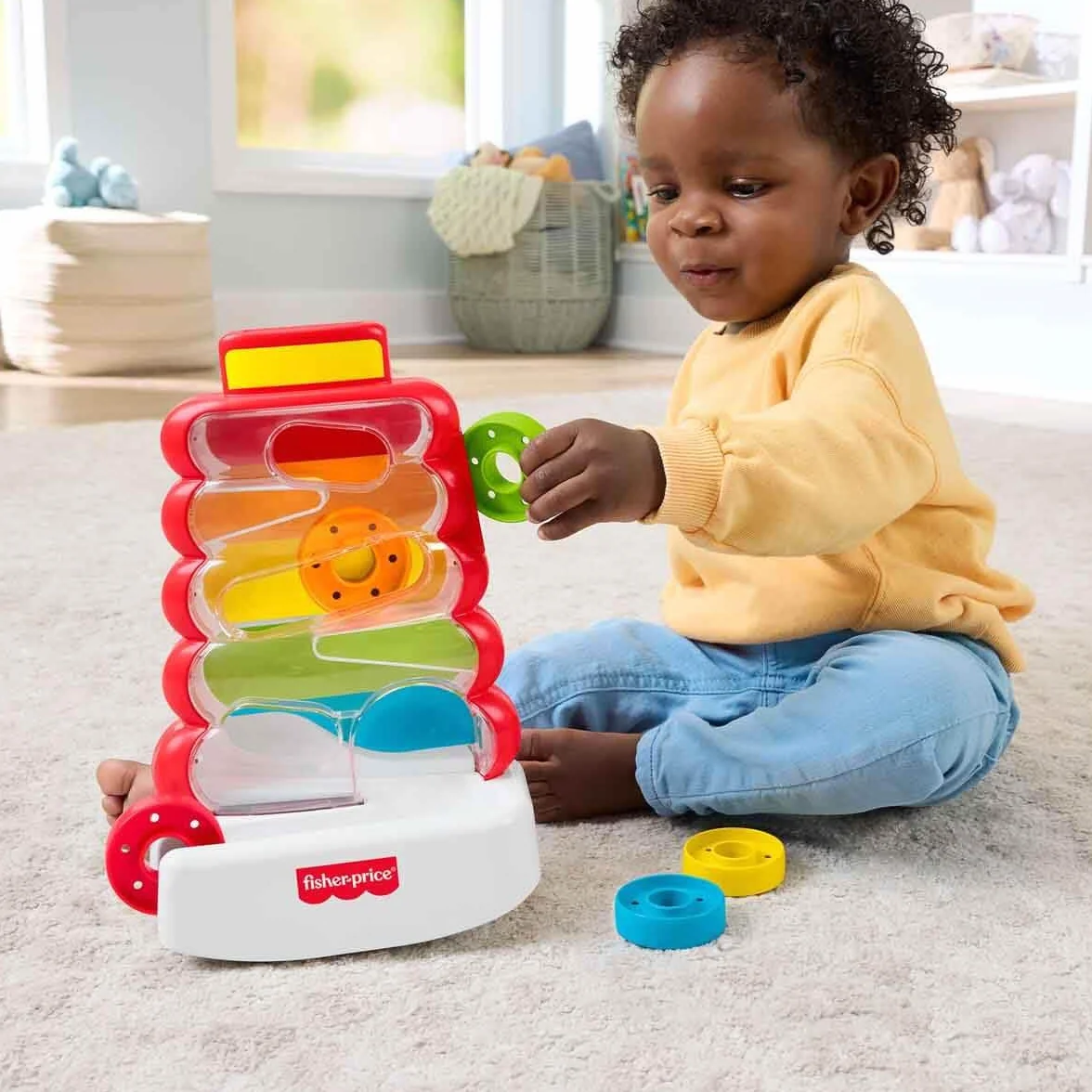 Fisher-Price Empile-Tout Rigolo Jouet d’éveil avec jetons à insérer, 9 Mois, JLB81