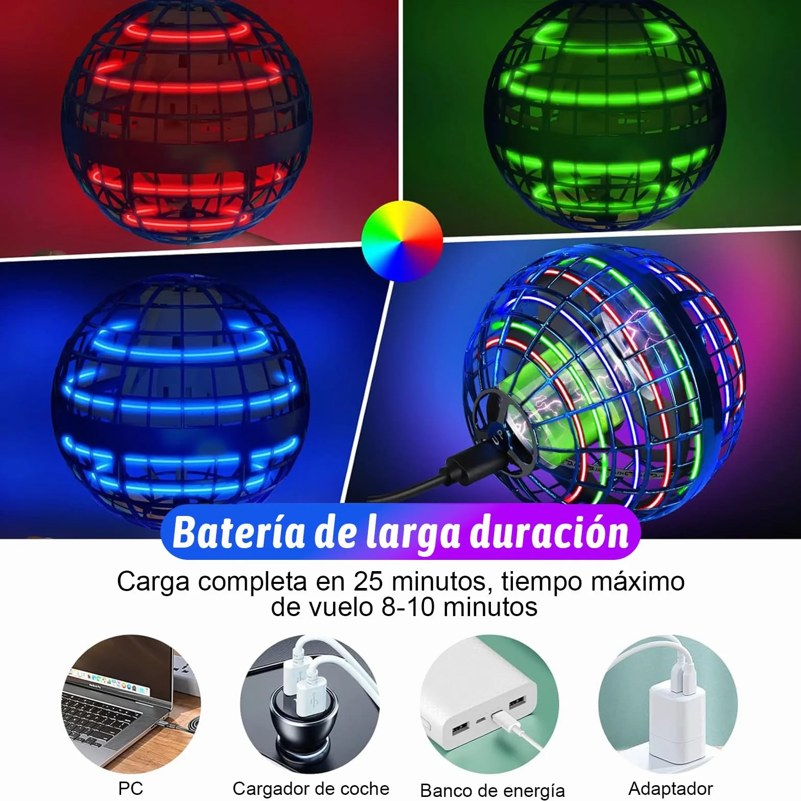 Boule Volante Lumineuse Jouet Enfants Extérieur Cadeau Garçons Filles 6-12 Ans