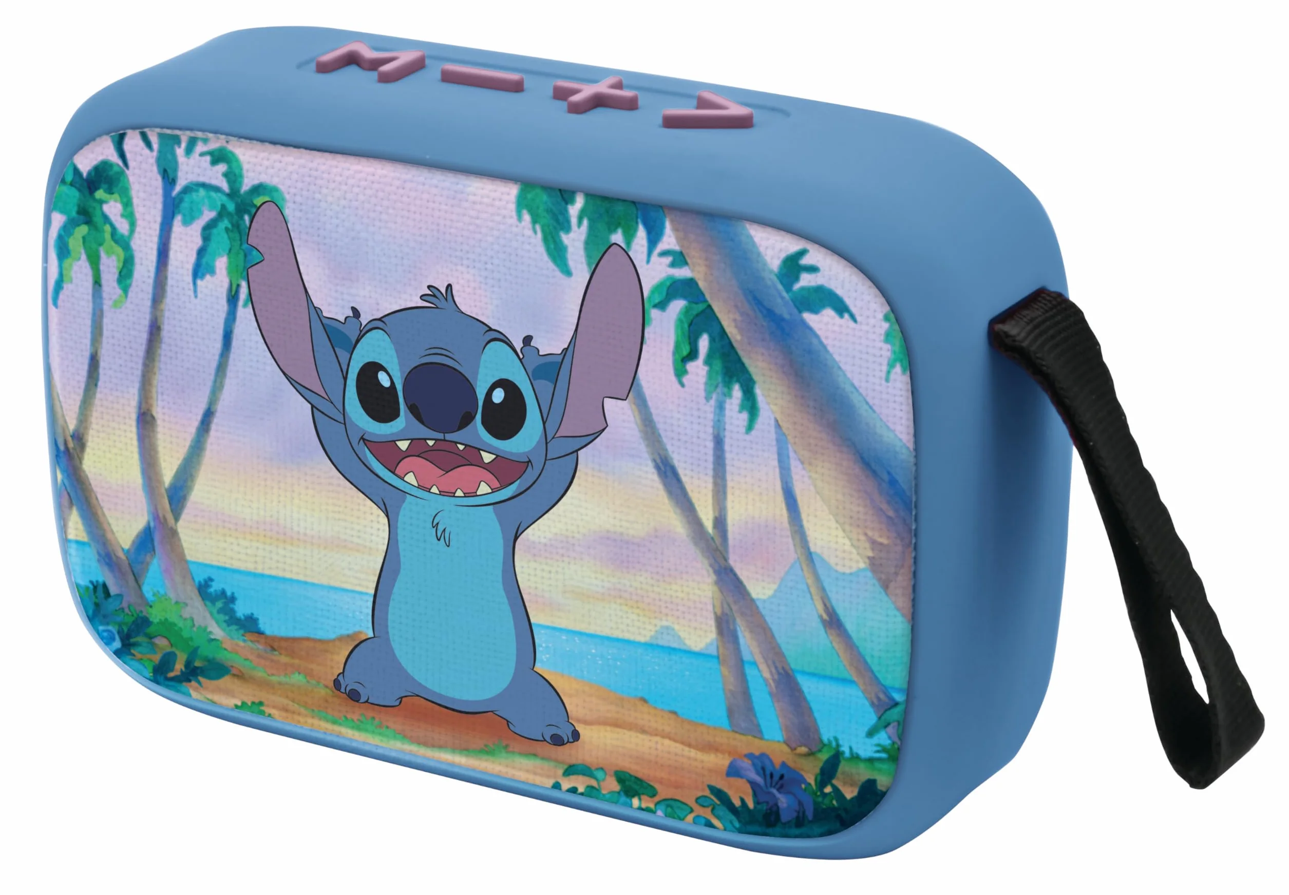 Lexibook Disney Stitch Enceinte Portable Bluetooth USB-C Carte SD/TF Batterie Rechargeable Bleu BT018D