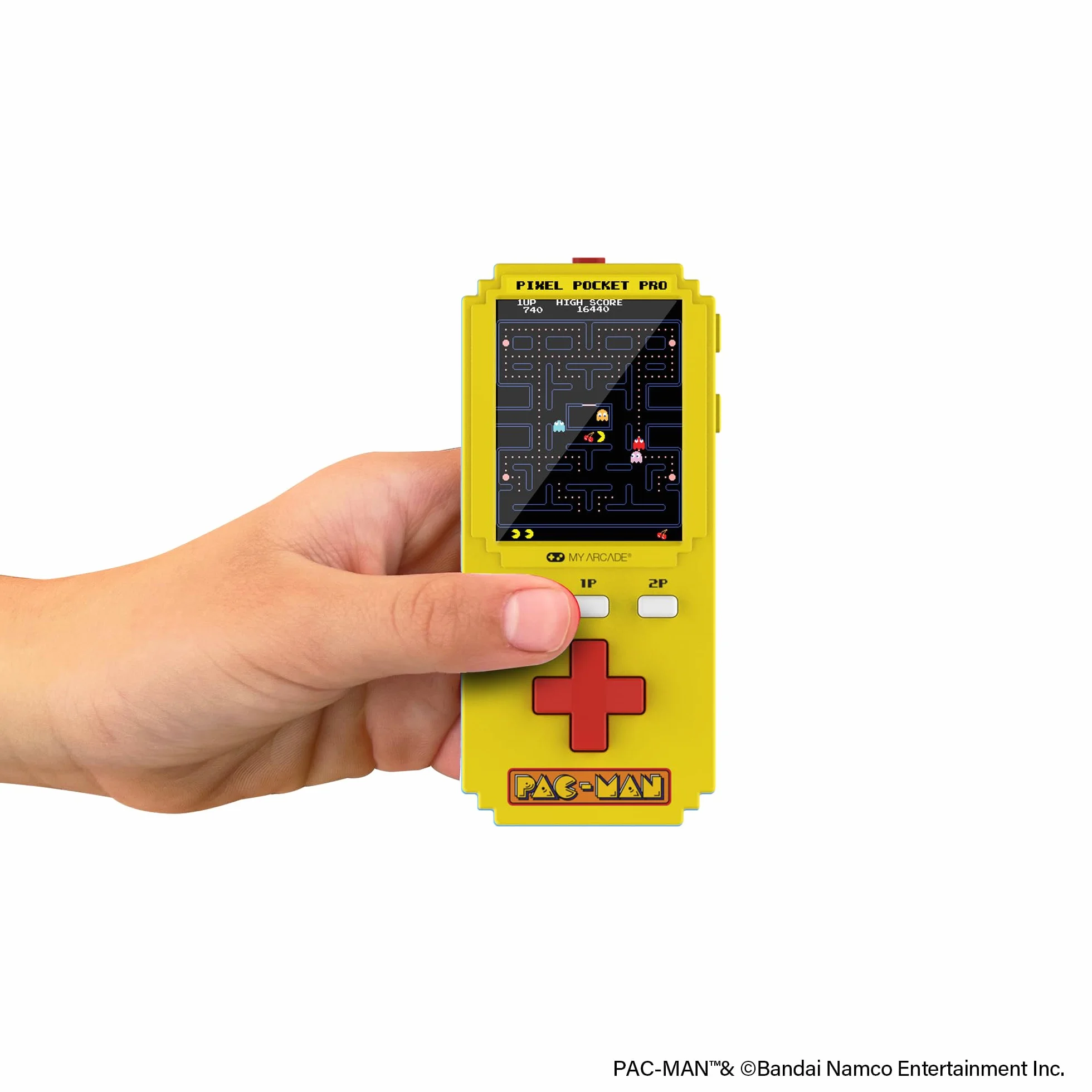 Pac-Man Pixel Player : jeu vidéo portable sous licence officielle, porte-clés d'arcade