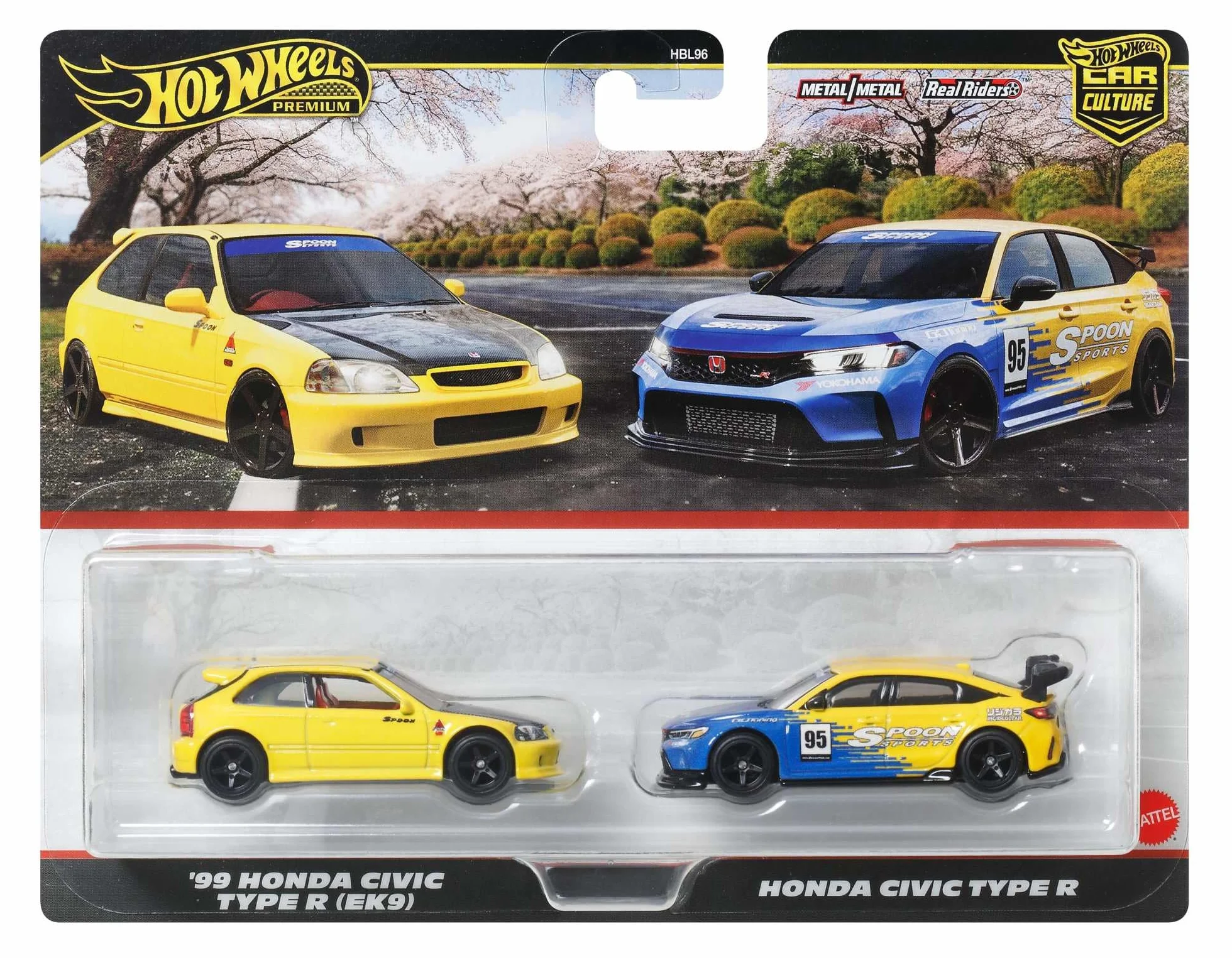 Hot Wheels Car Culture Premium 2 Véhicules 1/64, Real Riders, Metal/Metal, JBL00