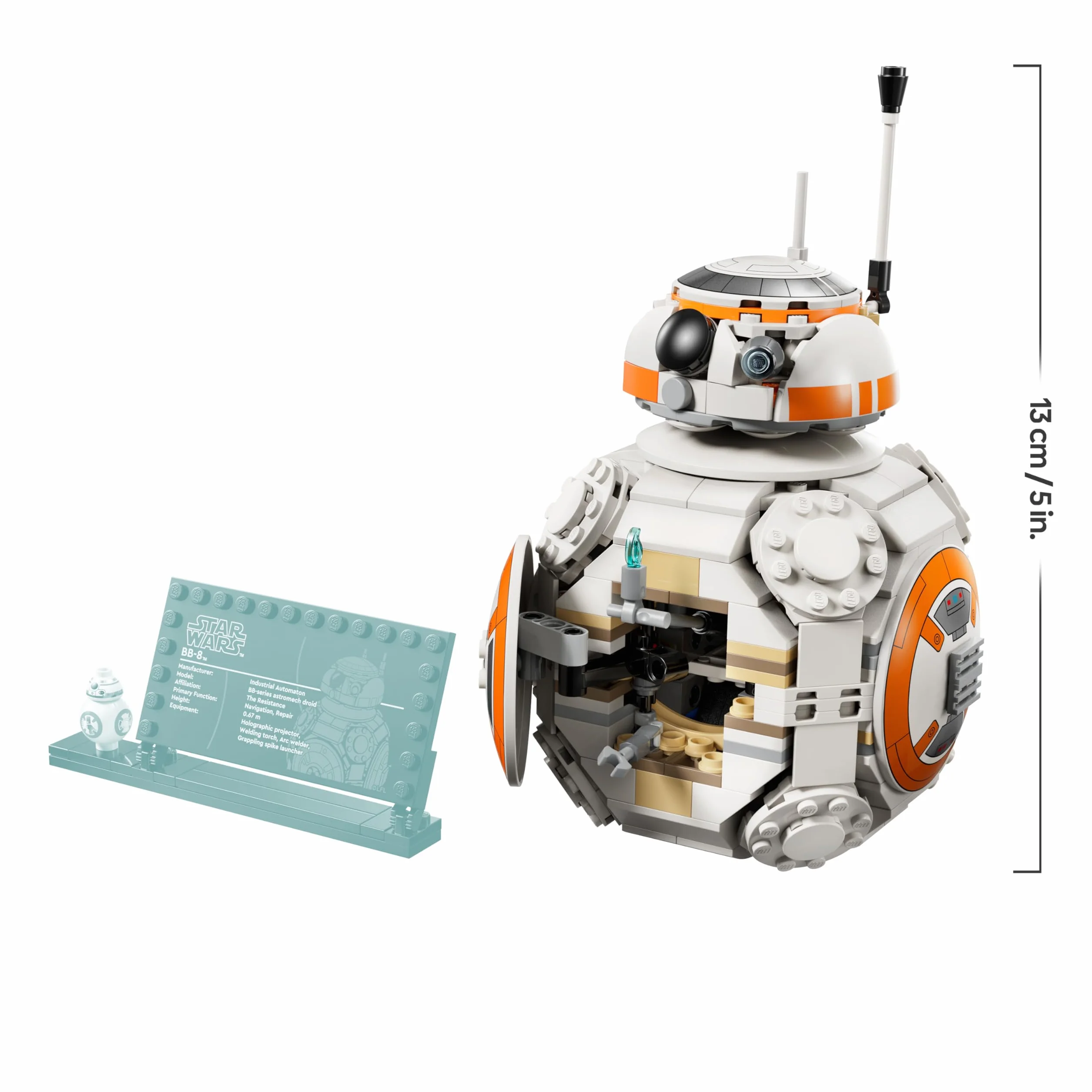 LEGO Star Wars 75452 Droïde Astromécano BB-8 Maquette Figurine Droïde Jouet Construction Tête Pivotante Roue