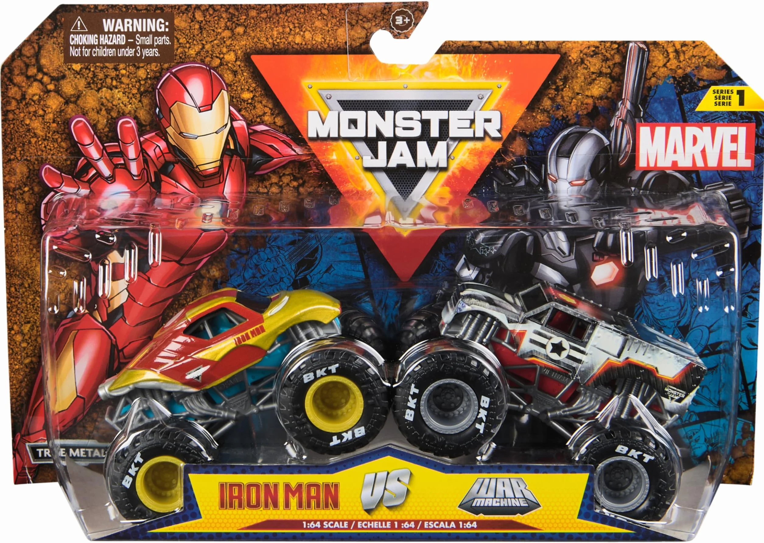 Monster Jam 2 Véhicules Die-Cast 1:64 Marvel Monster Trucks Officiels À Collectionner Jouet Enfant 3 Ans+