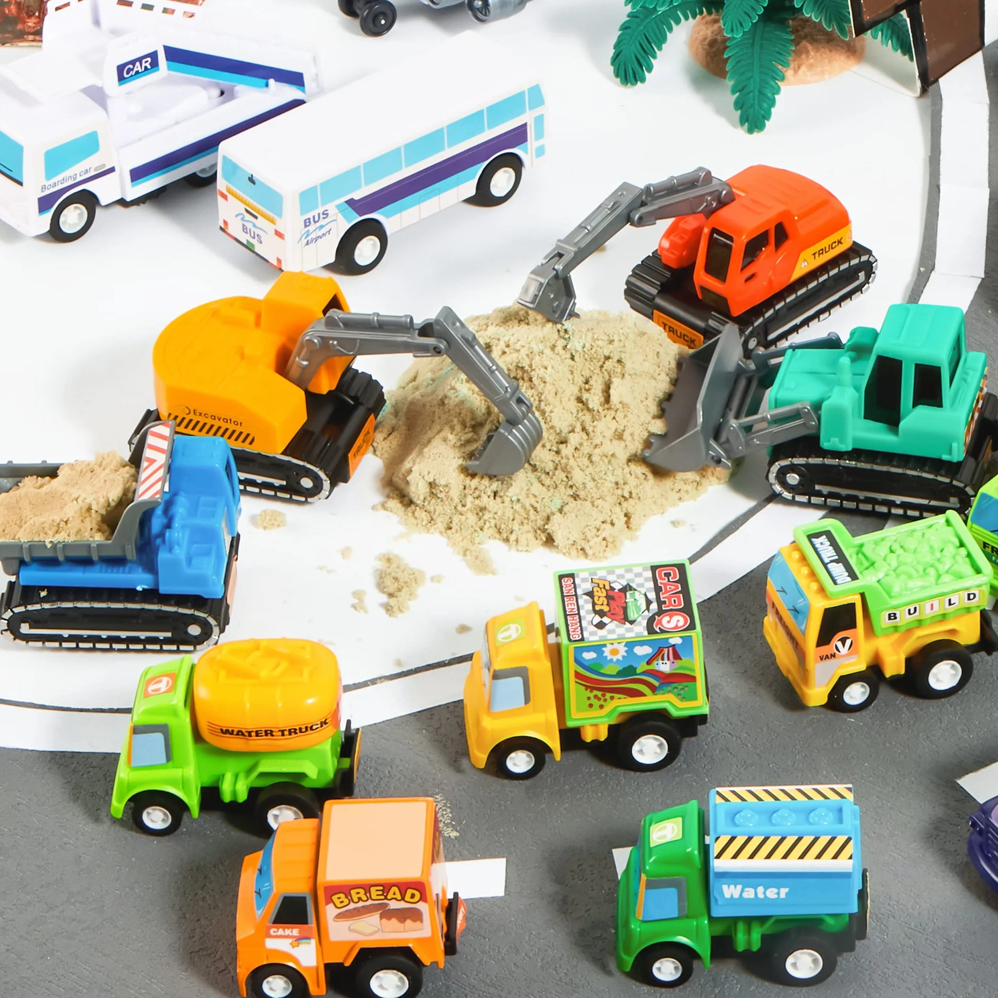 JOYIN Ensemble de 25 Véhicules Jouets Voitures et Camions Moulés sous Pression pour Enfants