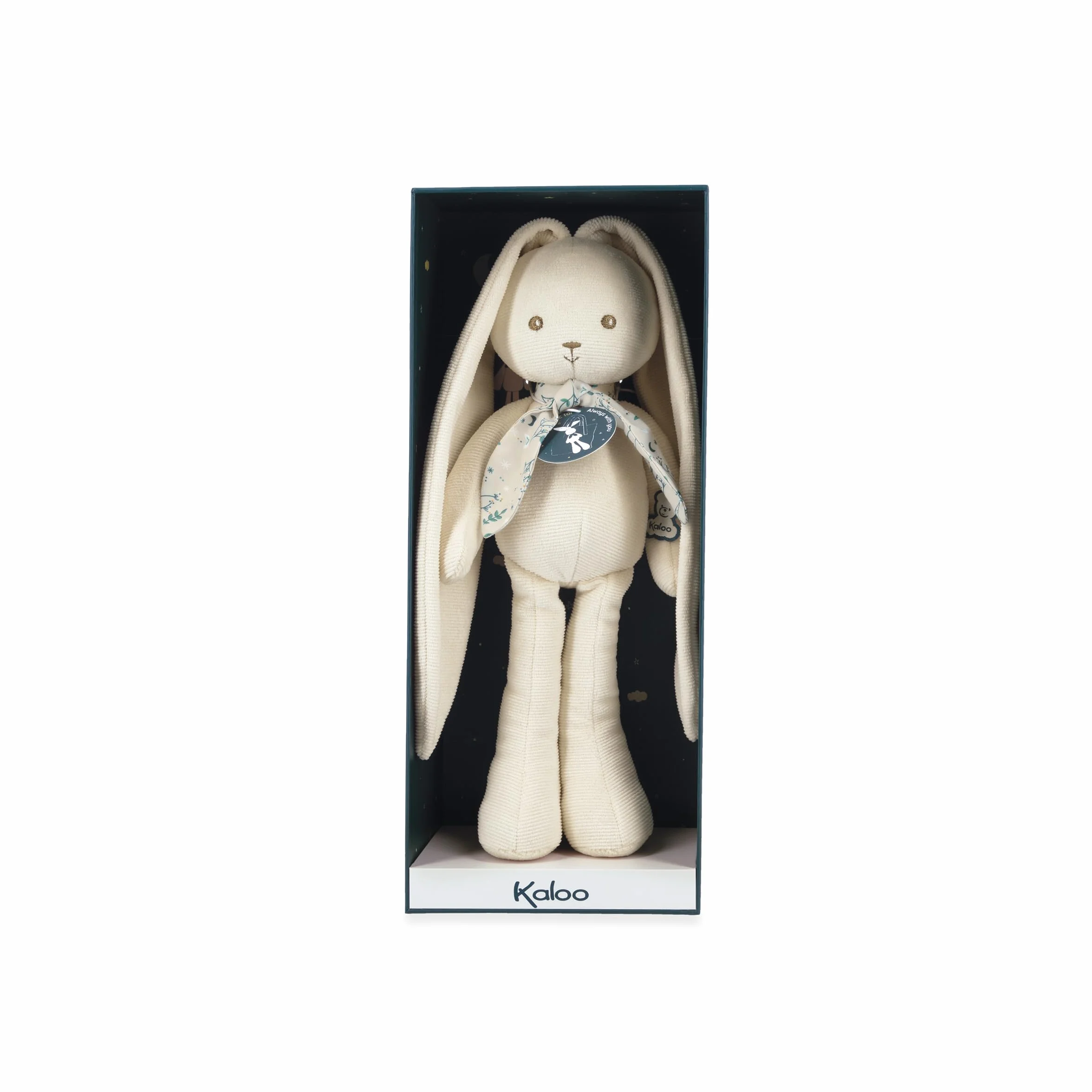 Kaloo Lapinoo Pantin Lapin Peluche Bébé Bi-Matières Jersey Tricot 25 cm Crème Boîte Cadeau