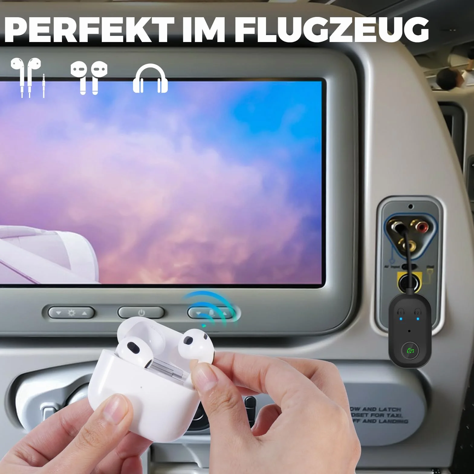 Bluetooth 5.3 Adaptateur Emetteur Récepteur 2 en 1 Jack AUX 3.5 mm pour TV Voiture Airpods