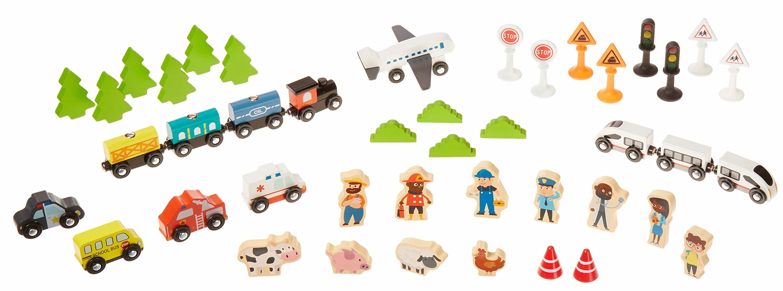 Amazon Basics Ensemble petit train avec table 120 pièces Multicolore 120.4 x 85 x 41 cm