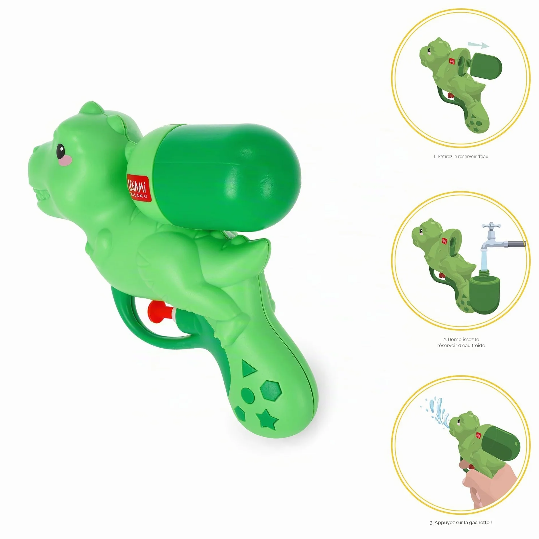 Legami Pistolet à Eau Mini 50 ML Jet 2,5 mètres