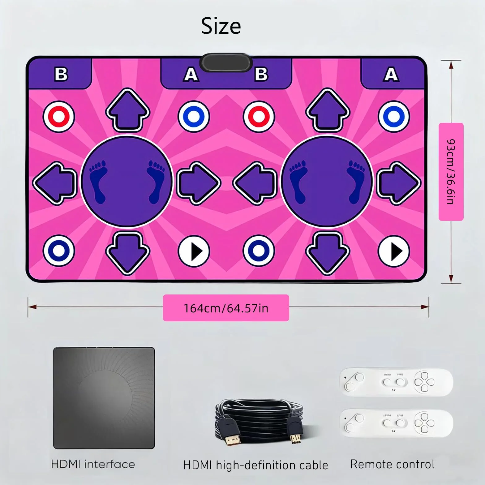 Tapis de Danse Interactif Double pour Enfants avec Connexion HDMI, Antidérapant, Plus de 100 Jeux & Télécommandes sans Fil