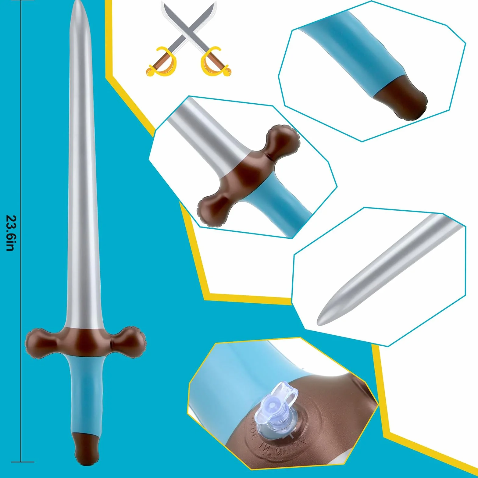 Gonflables Jouet Épée 60 cm Épée de Pirate Epee Enfant Mousse Épées