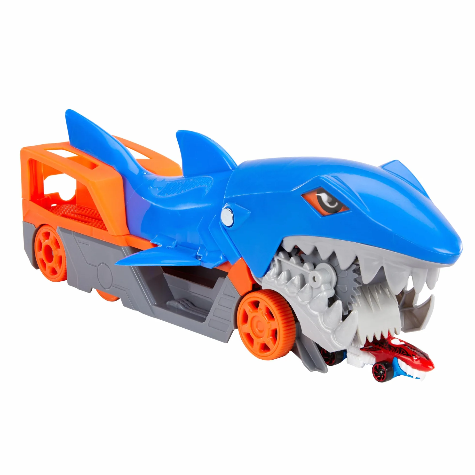 Hot Wheels City Requin Transporteur Camion Qui Avale Les Petites Voitures Contenir Jusqu'à 5 Véhicule Inclus Jouet Enfant GVG36