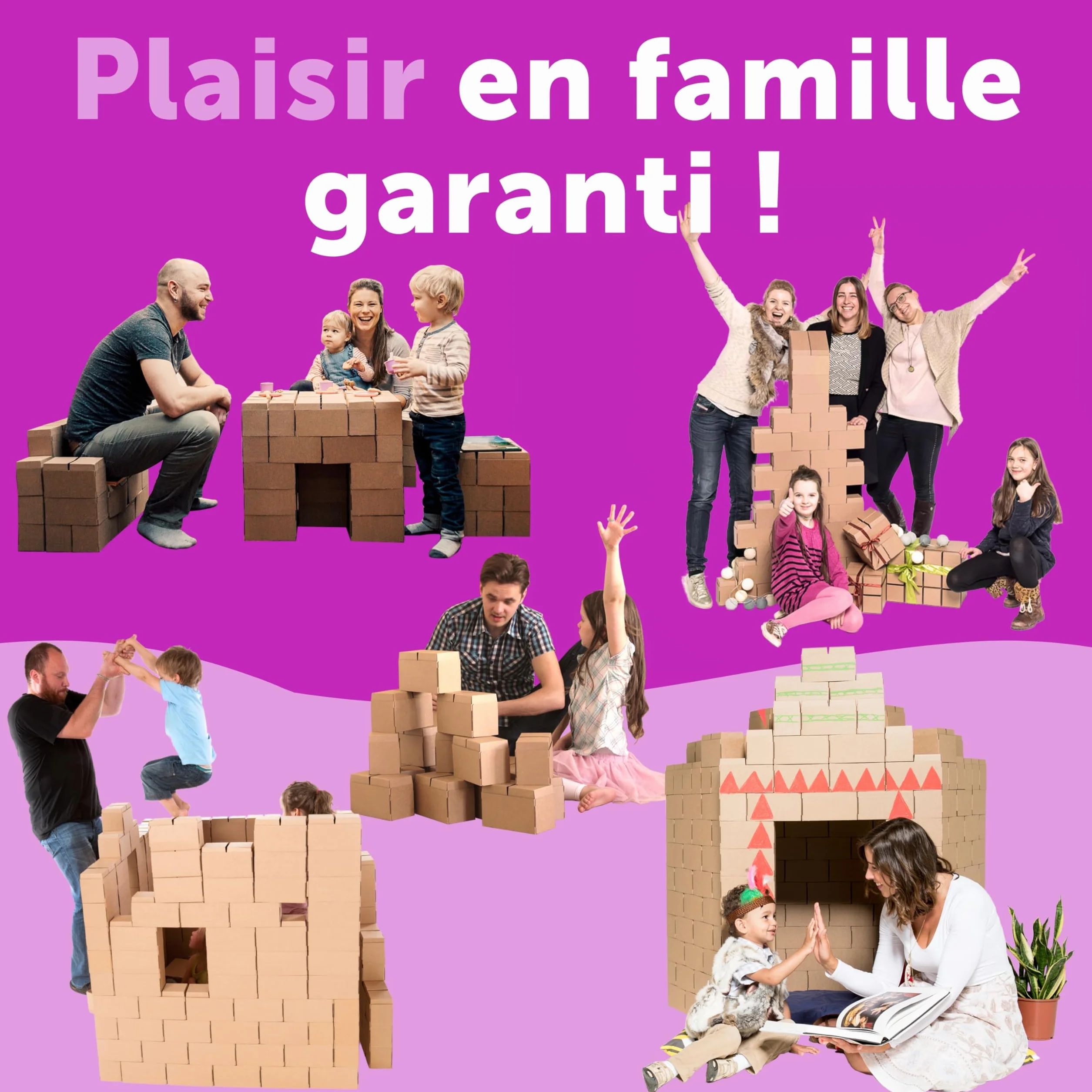 GIGI BLOKS Briques Géantes Carton Empilables Taille XL 96 Pièces Jeu Construction Enfant
