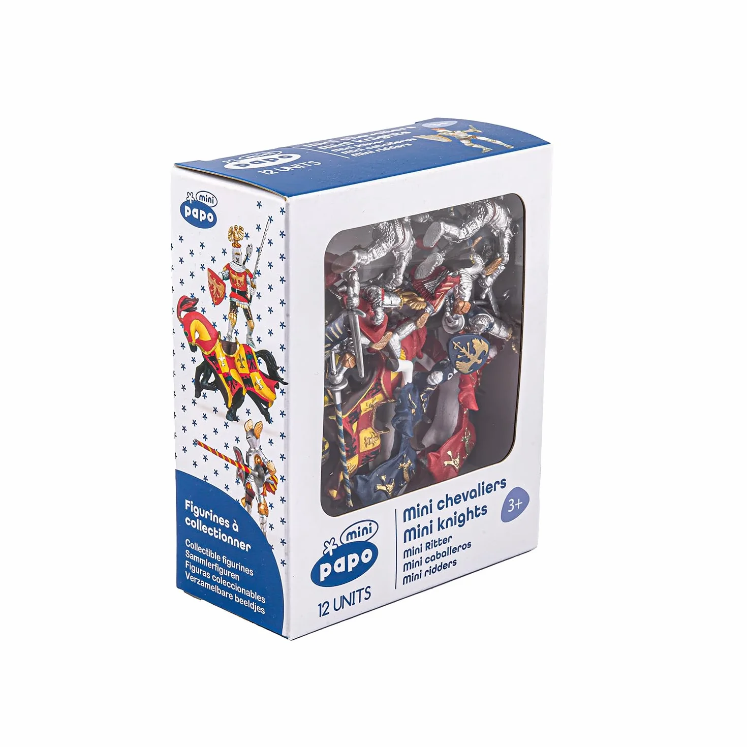Papo MINI KNIGHTS Tube 12 pièces Figurines réalistes 3 ans Peintes à la main Jouets enfants