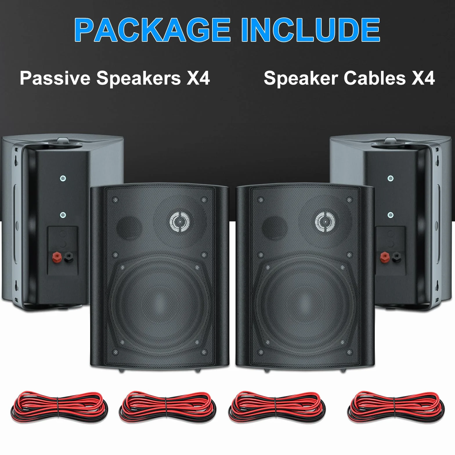 Herdio 501X2 Enceinte 5,25 Pouces Haut-Parleur Passif Extérieur Étanche 600W Noir
