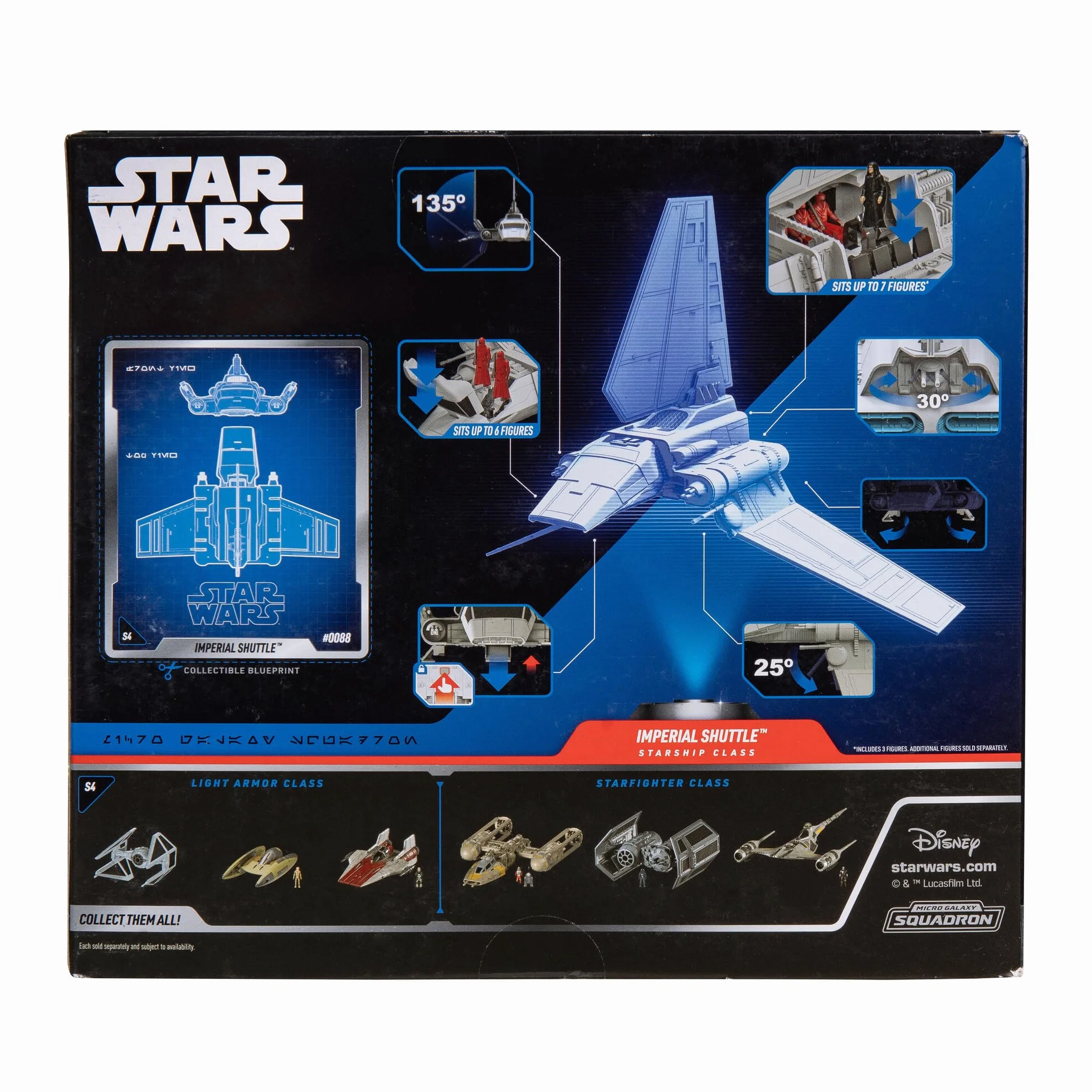 Star Wars Micro Galaxy Squadron Navette impériale 17,8 cm avec Trois Micro Figurines 2,5 cm