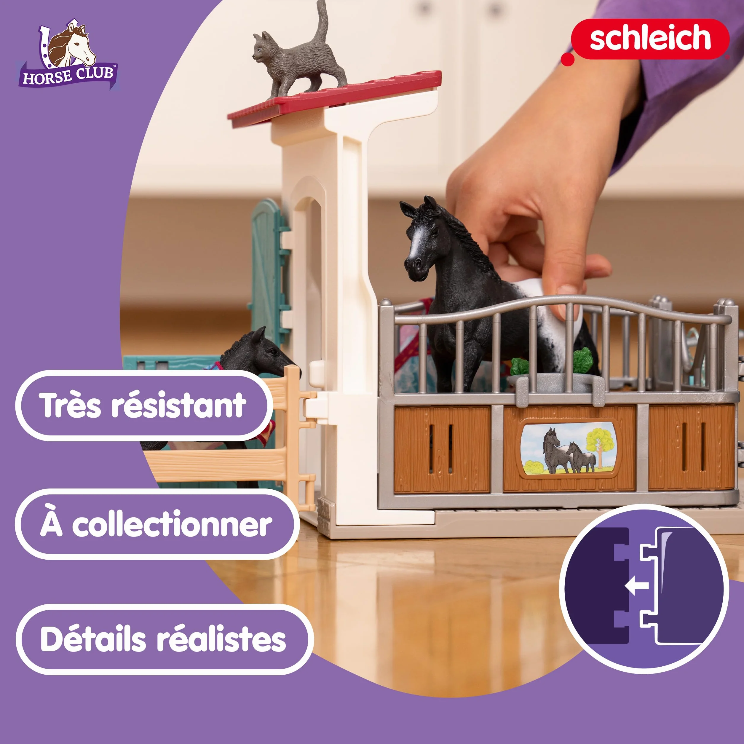Schleich HORSE CLUB Box pour jument et poulain 42611 coffret 34 pièces jouet cheval dès 5 ans