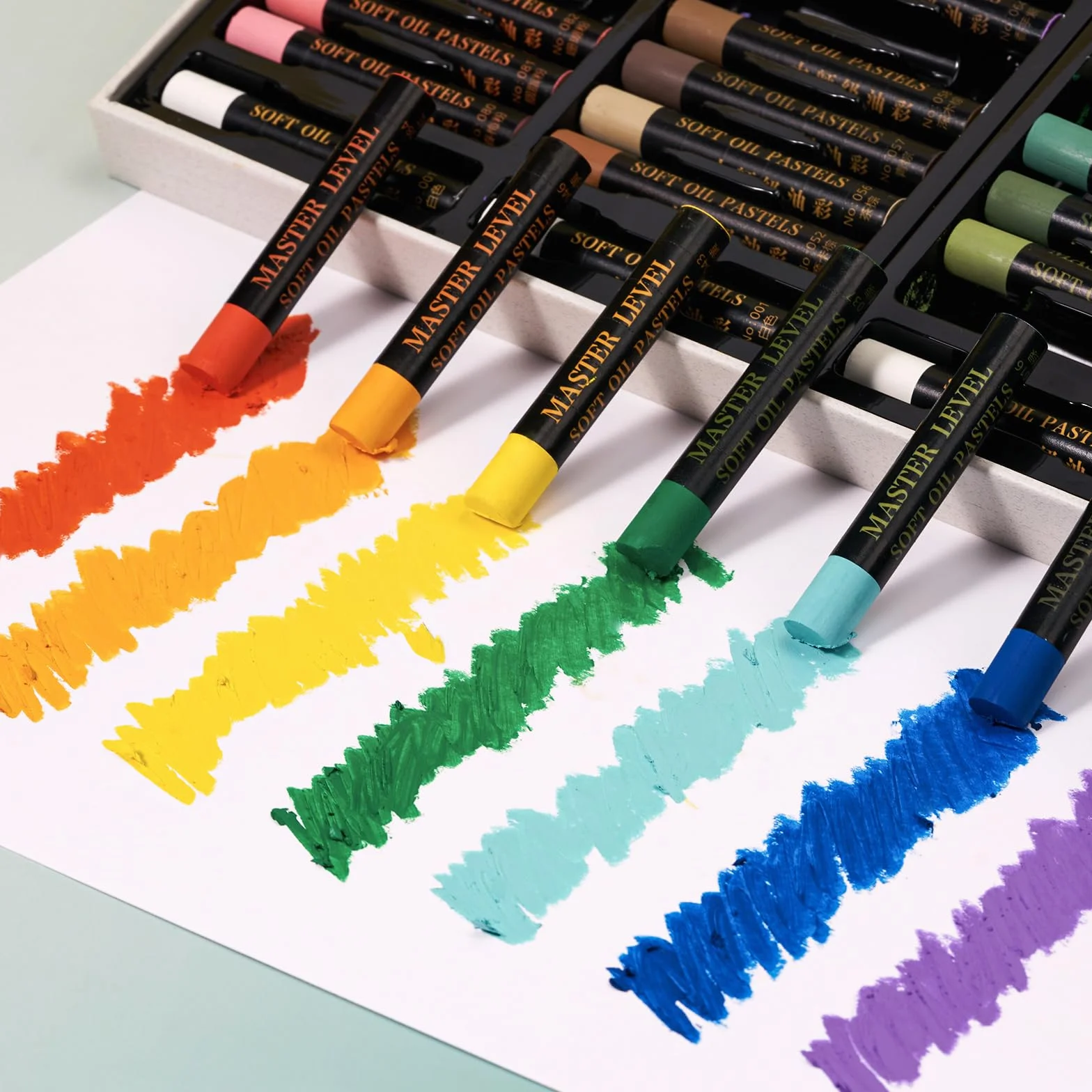 LIGHTWISH Pastels à l'huile professionnels 52 couleurs set artistes pigmentés