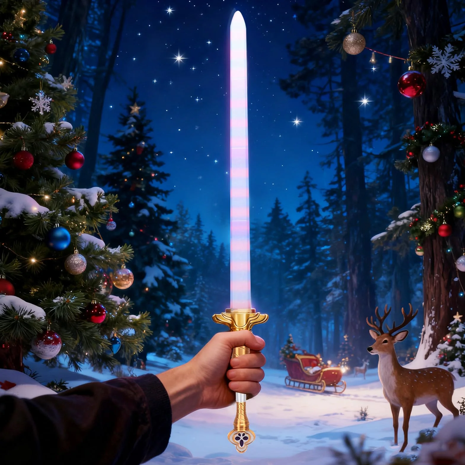 Épée de Cosplay Télescopique Rétractable Imprimée en 3D Denash pour Jeu de Rôle
